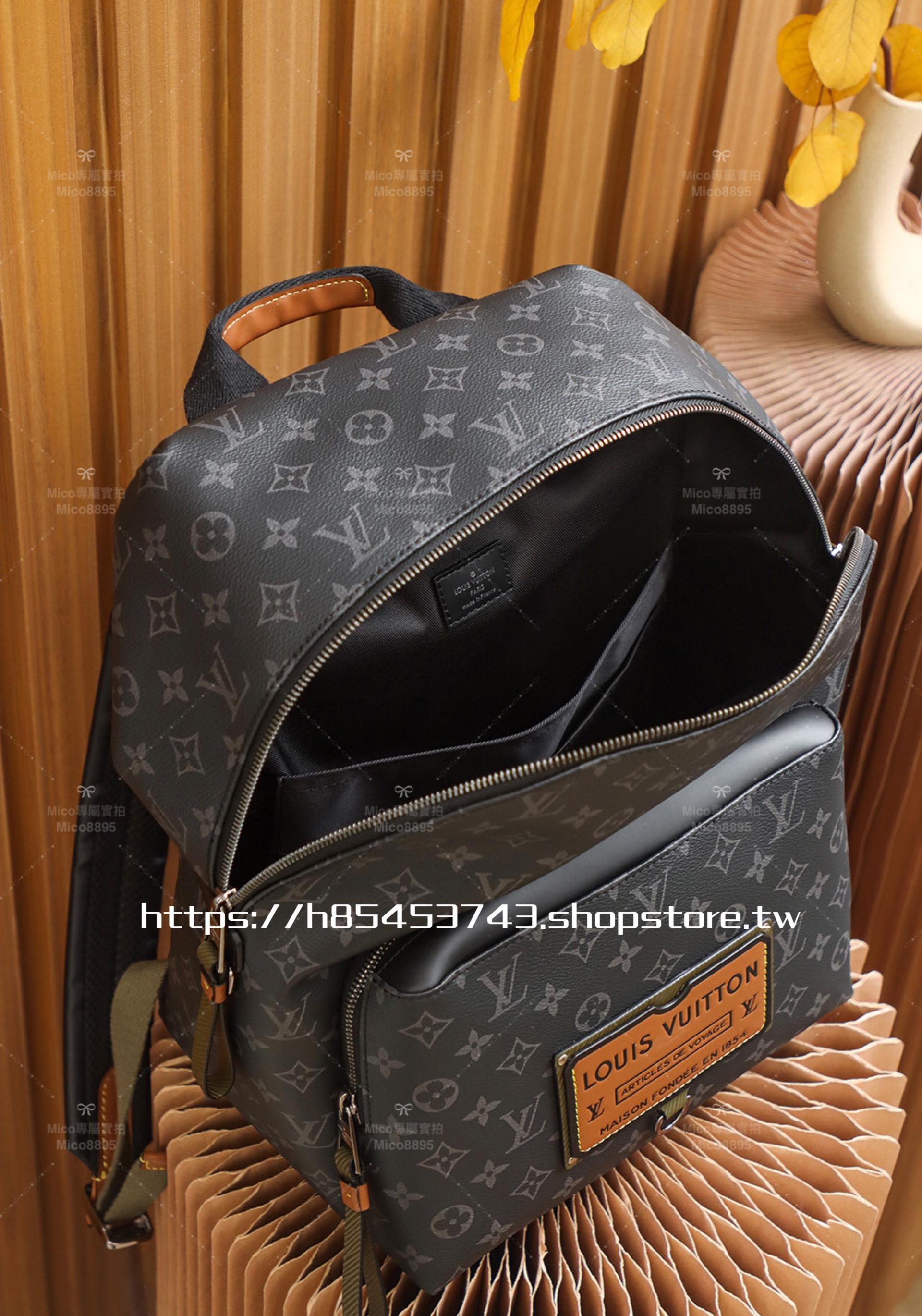 LV discovery 黑色老花銘牌系列 雙肩包/背包 M45218  尺寸:37*40*20cm