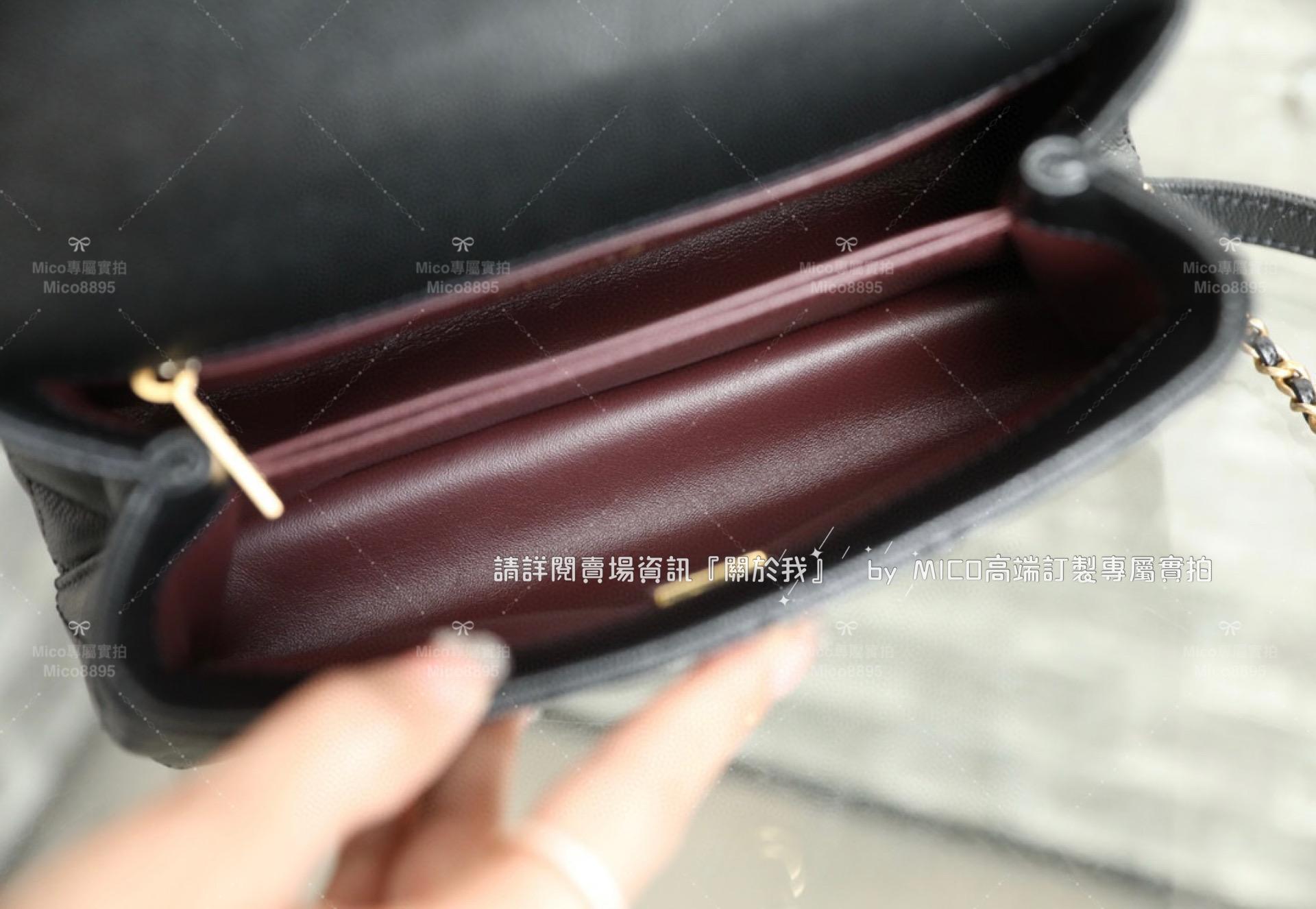 CHANEL 23p coco handle 鏈條手柄口蓋包 黑色 小號 24cm