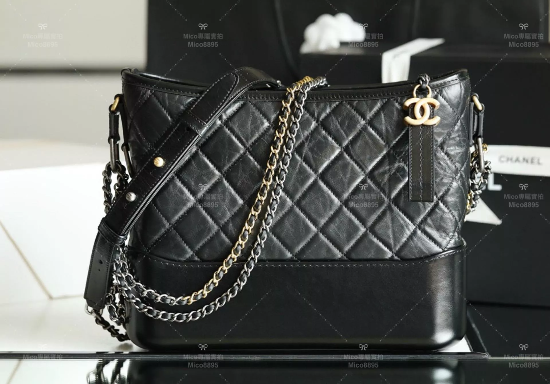 CHANEL Gabrielle 流浪包 黑色♥大號 29cm