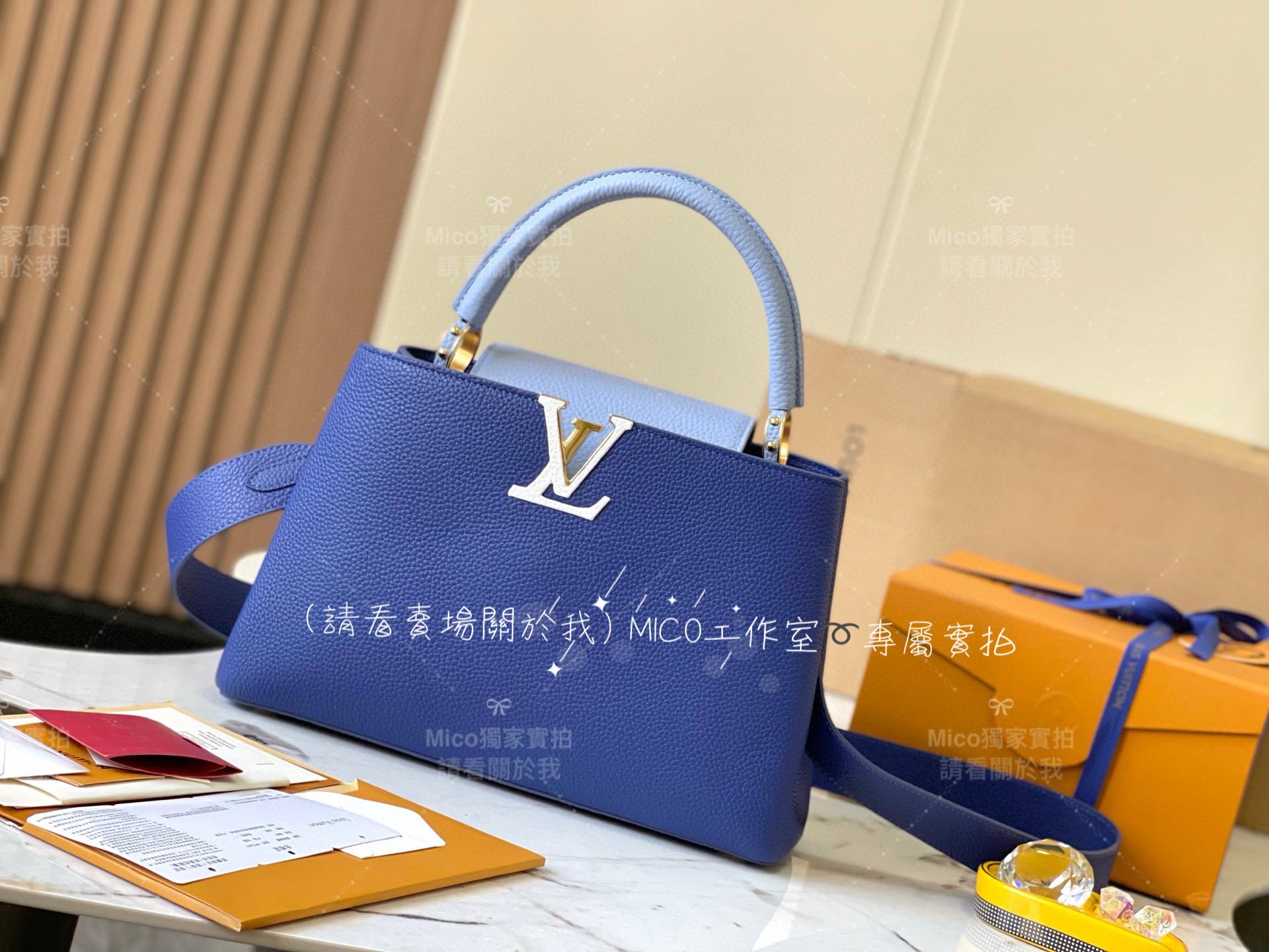 LV Capucines BB手袋 M59466 電光藍配淺粉藍金扣 31cm