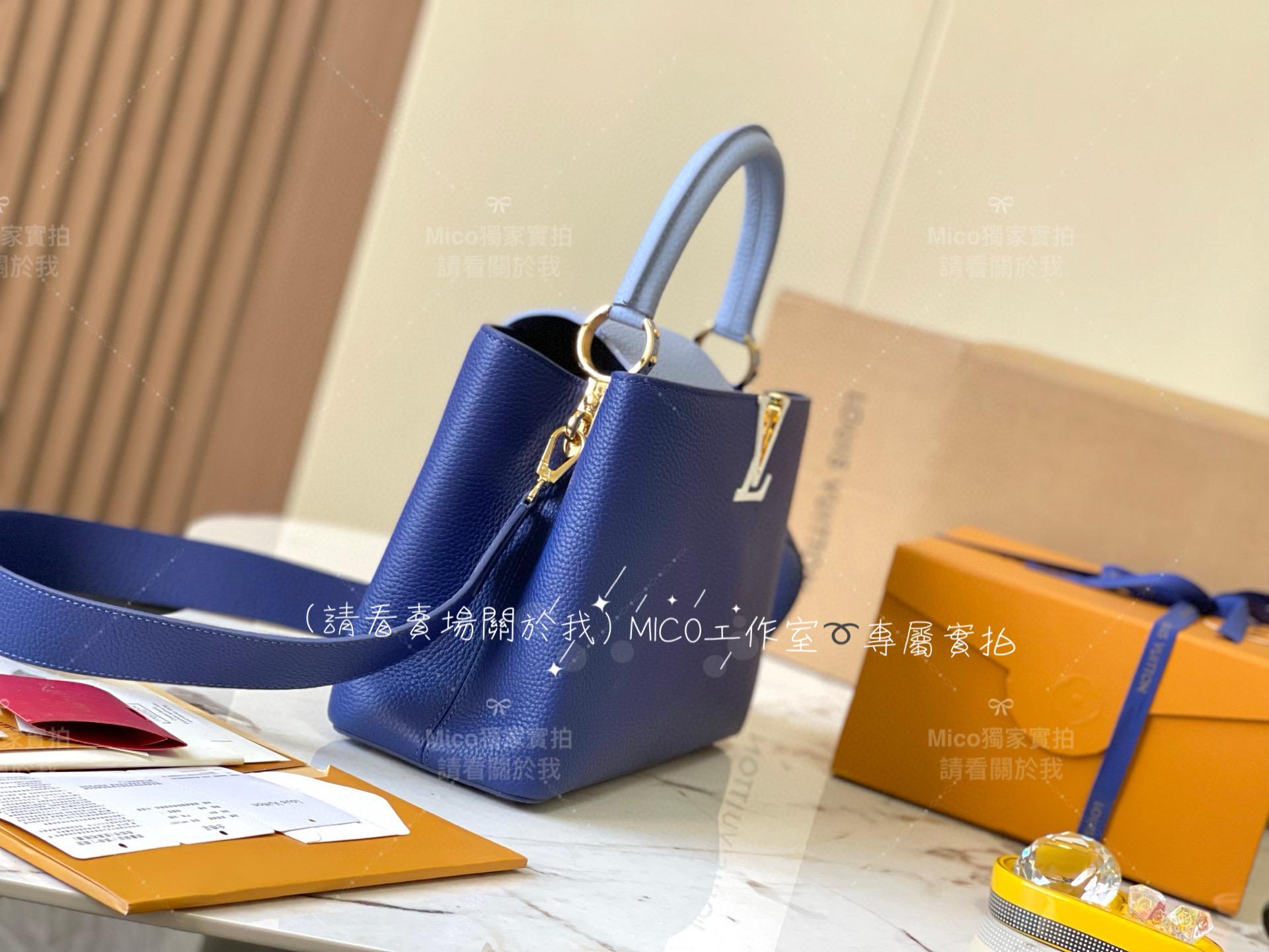 LV Capucines BB手袋 M59466 電光藍配淺粉藍金扣 31cm