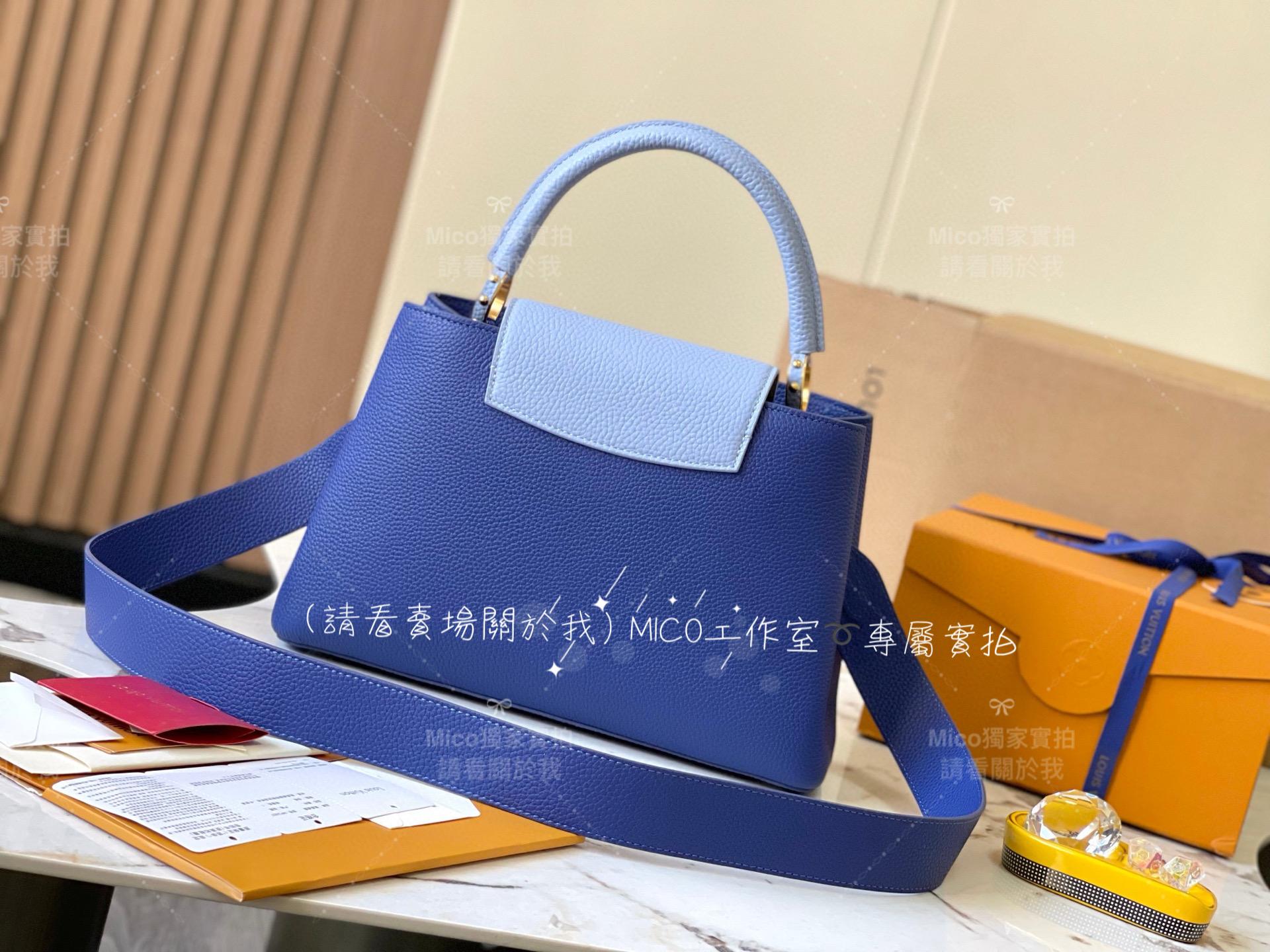 LV Capucines BB手袋 M59466 電光藍配淺粉藍金扣 31cm