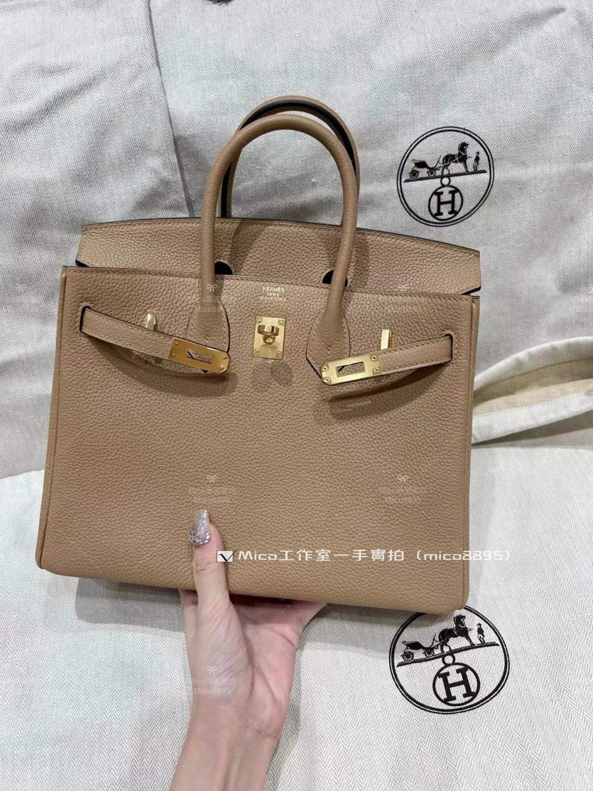 MICO｜HERMES Bk25，0M奶茶色/金扣，原廠Togo皮，全手工