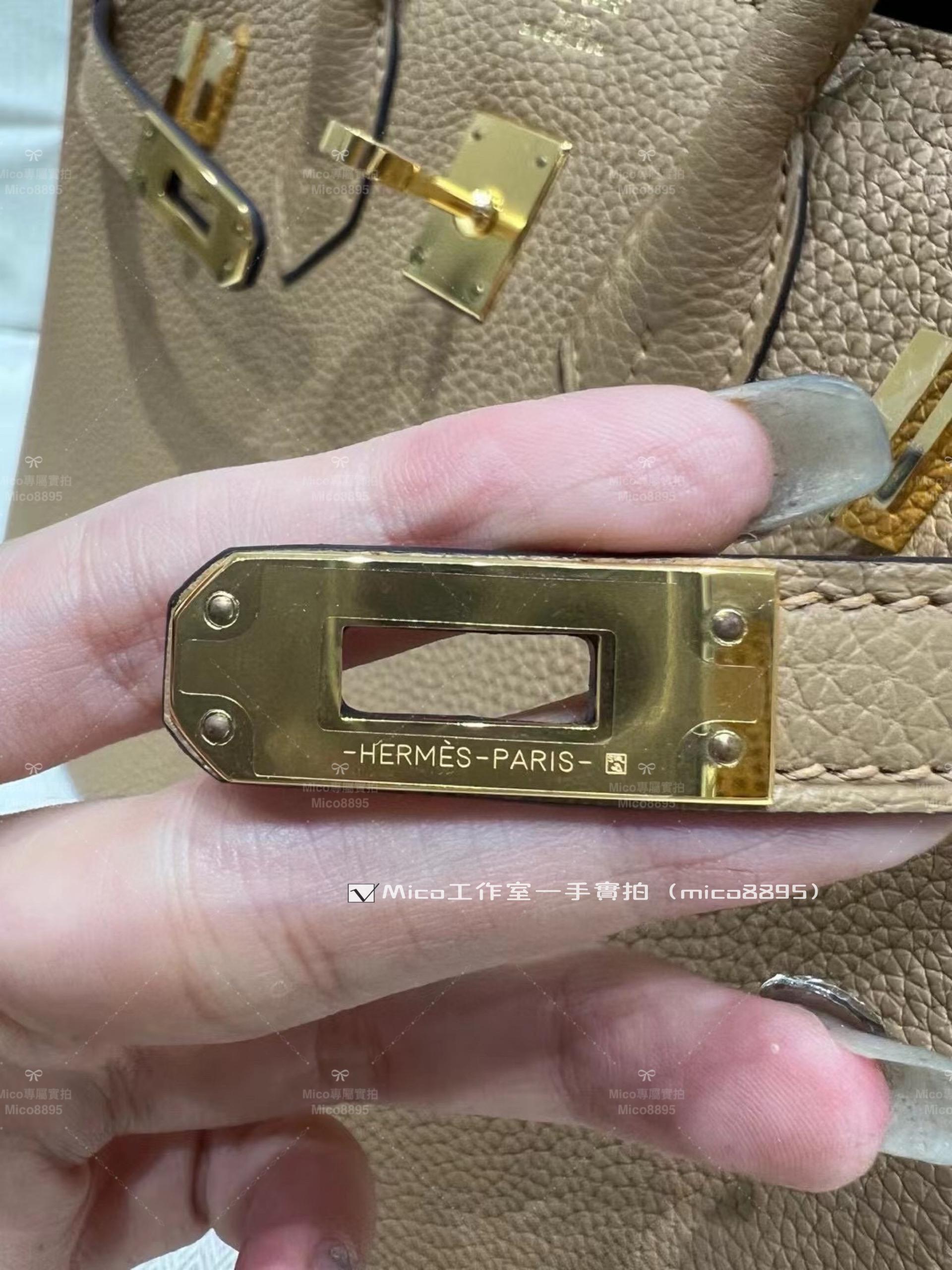 MICO｜HERMES Bk25，0M奶茶色/金扣，原廠Togo皮，全手工