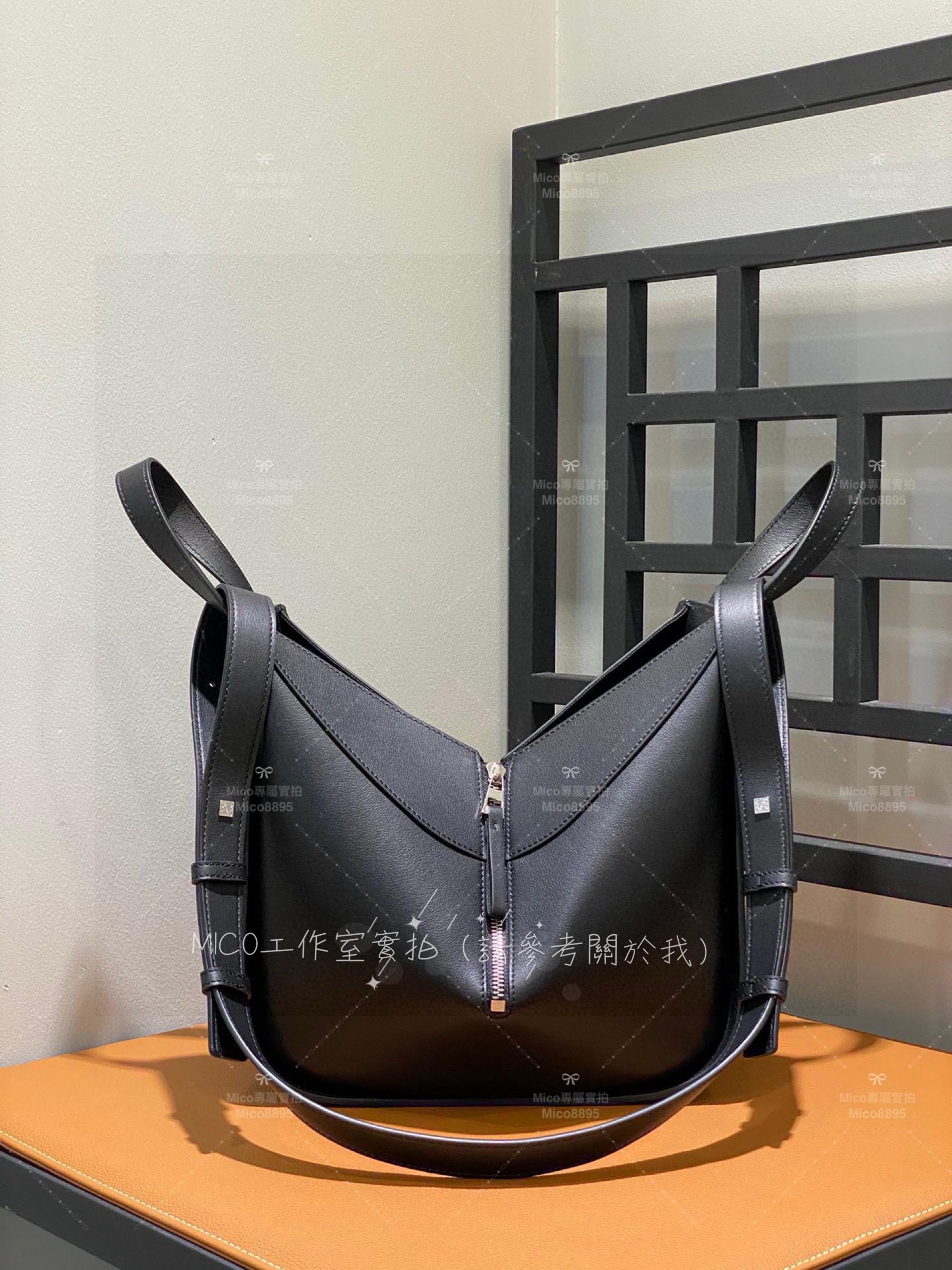 Loewe 平紋黑色 Hammock bag 吊床包 可斜跨/肩背/手提 小號 29cm