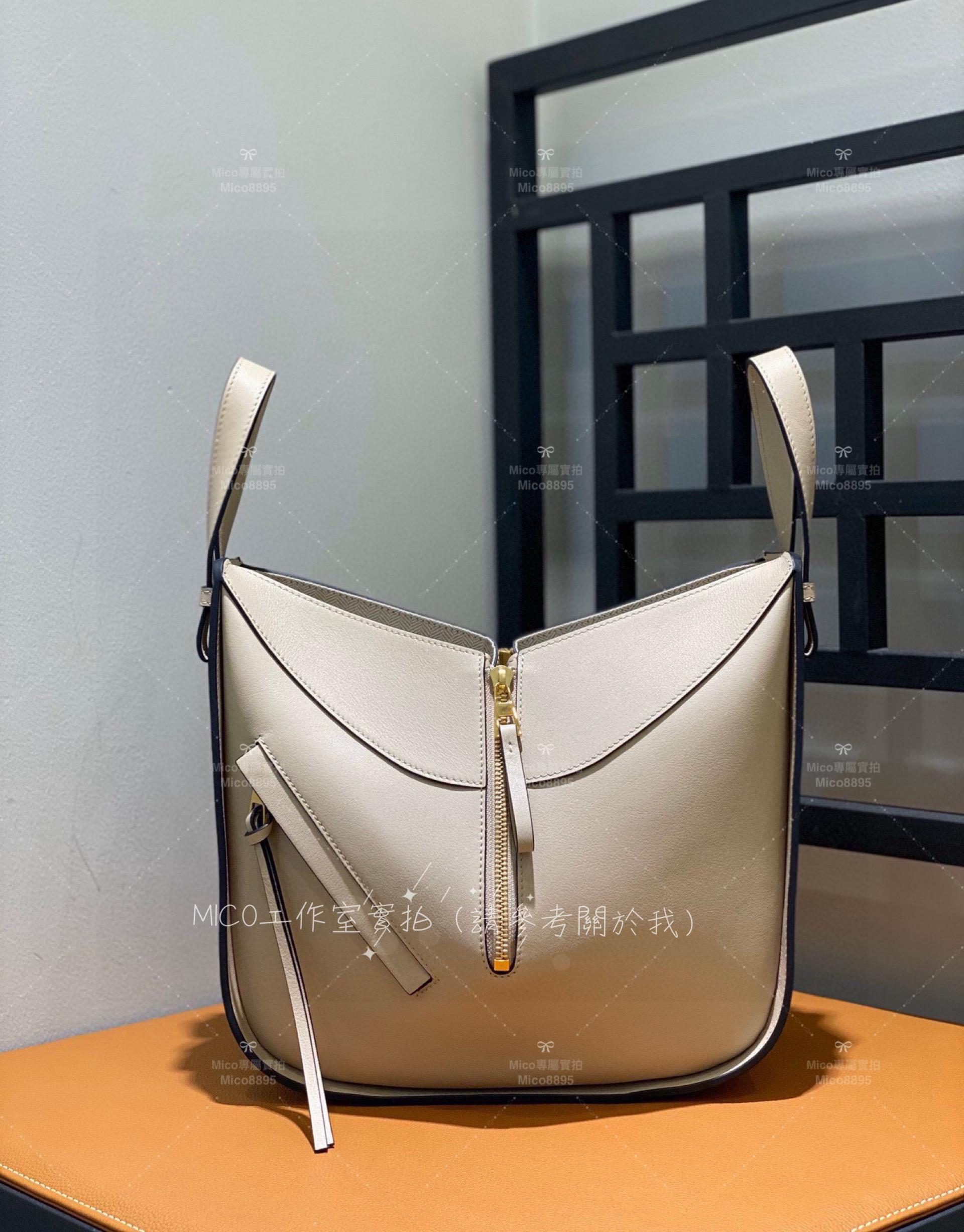 Loewe 沙色平紋 Hammock bag 吊床包 可斜跨/肩背/手提 小號 29cm