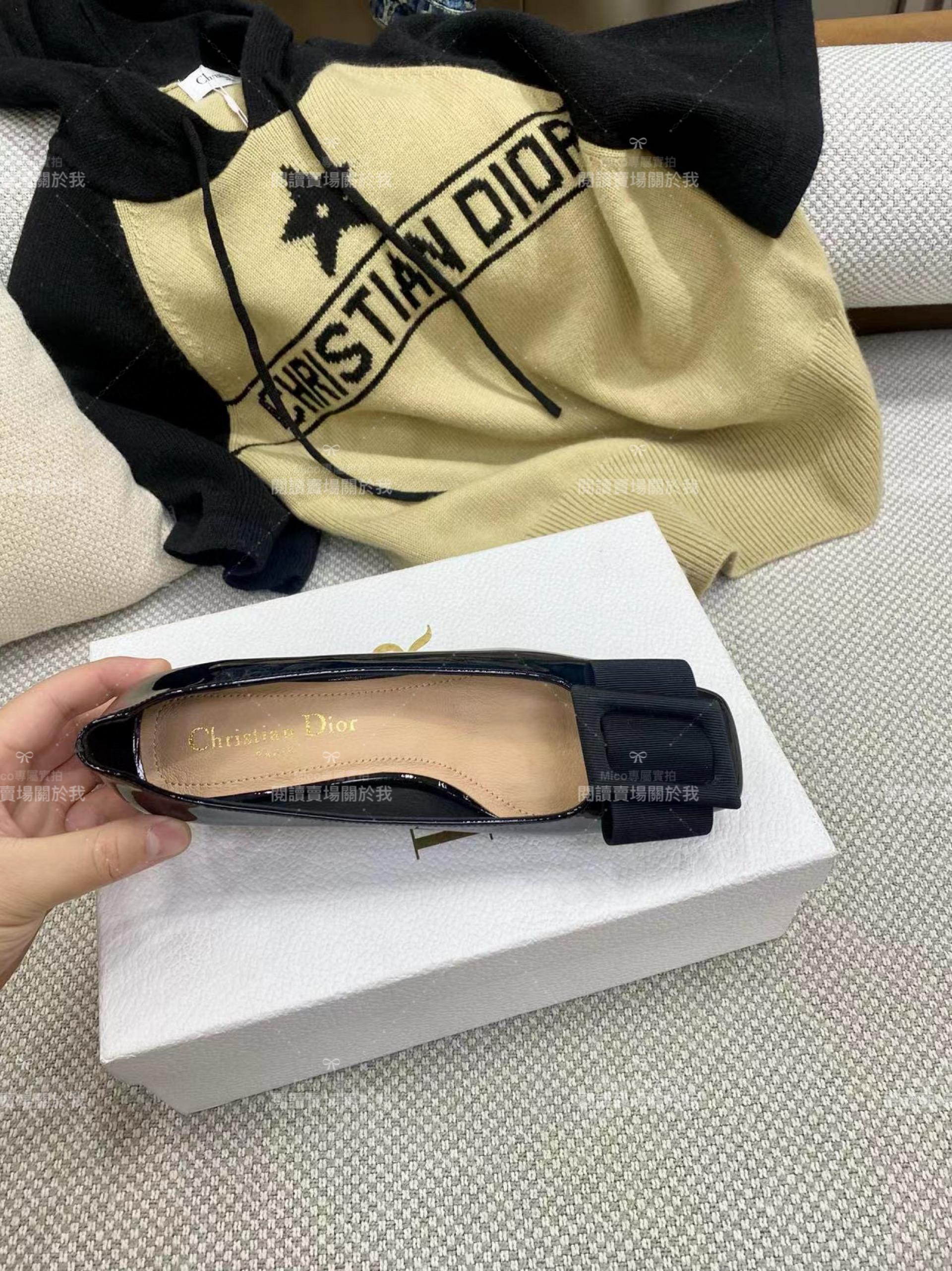 Dior Ldyle 復古方頭 漆皮黑色瑪麗珍鞋 跟鞋 35-40