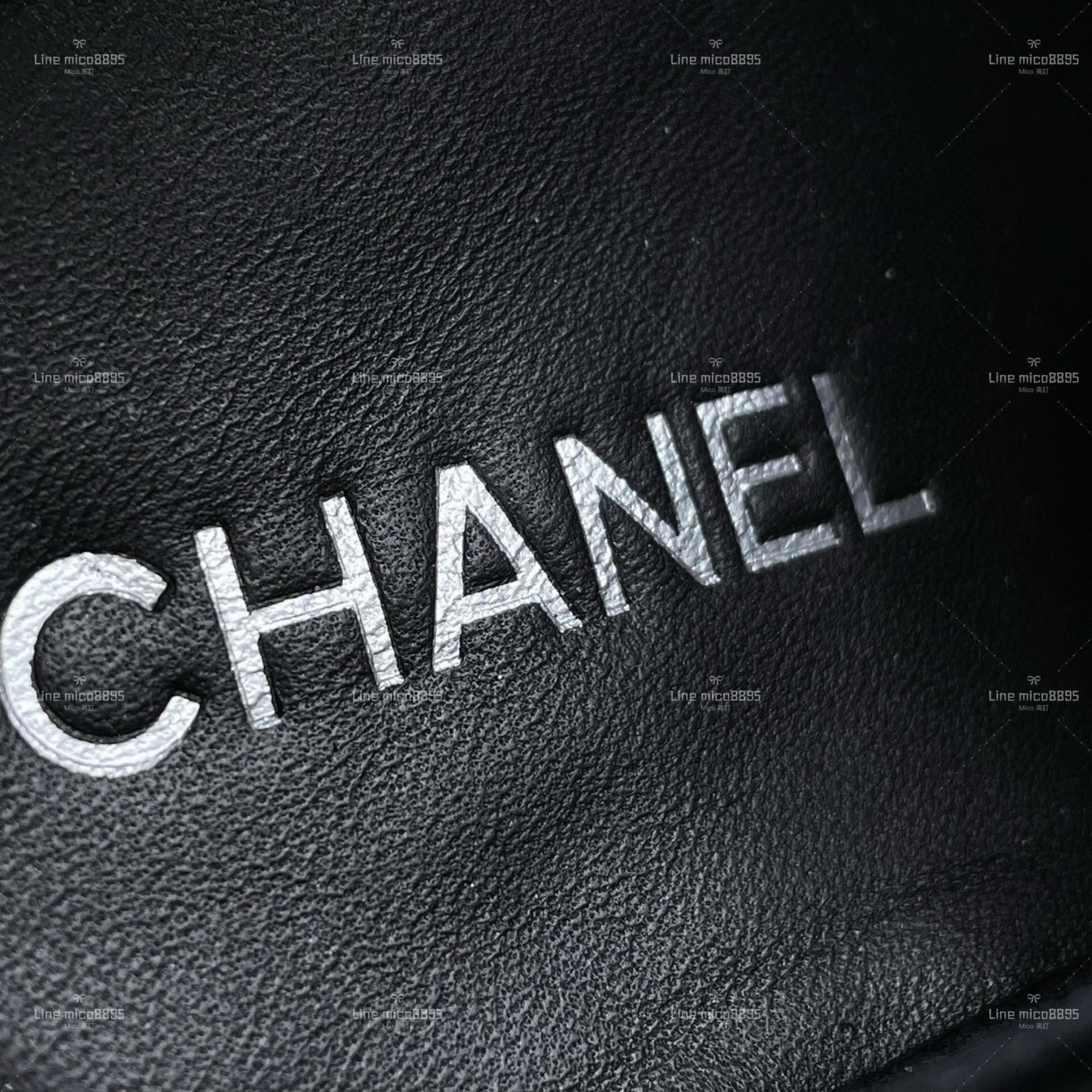 Chanel 23B 金屬銀釦雙C厚底樂福鞋 35-40