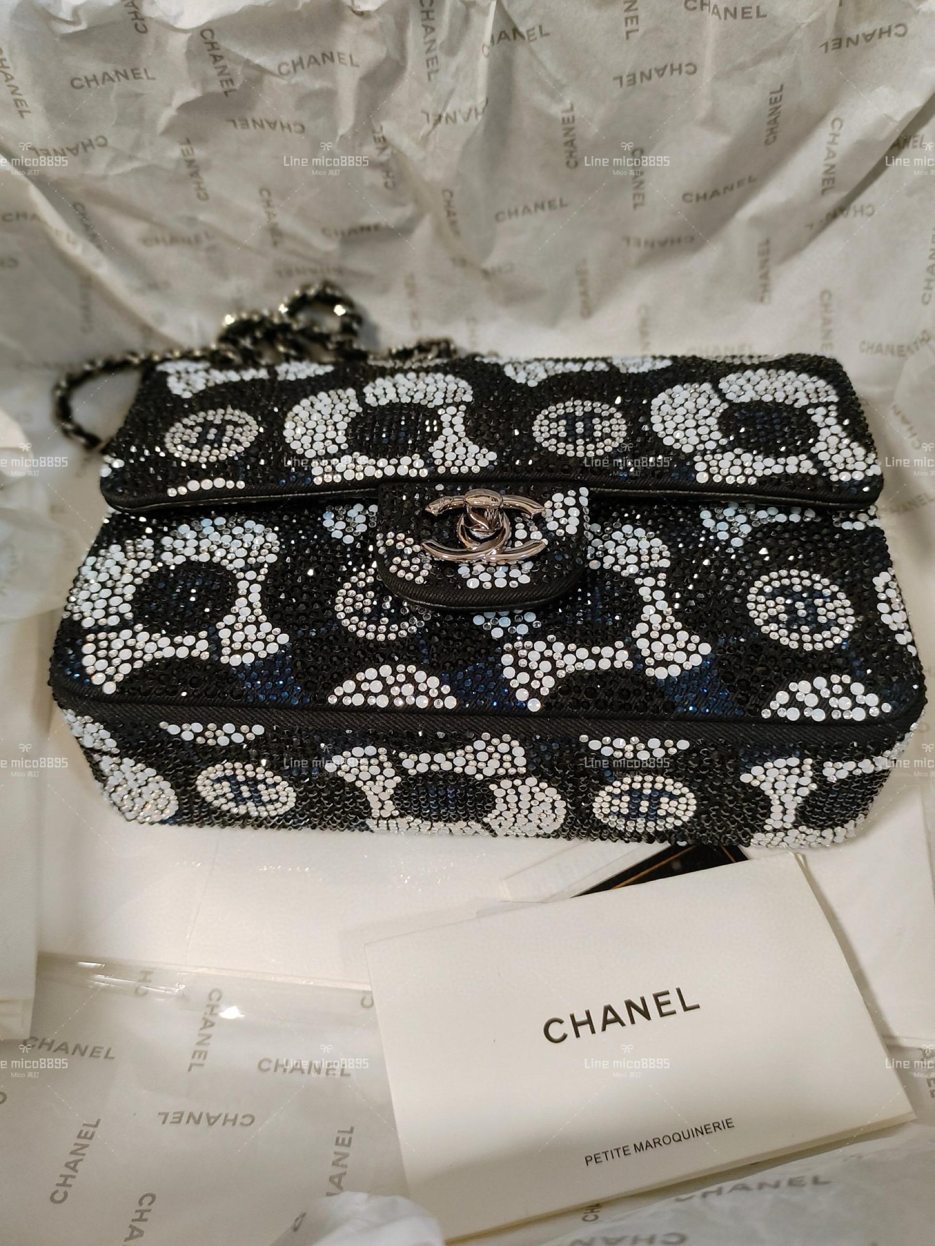 Mico高訂｜CHANEL 23K CF高級手工坊 晚宴包💎 鑽石藍💙 小號20cm