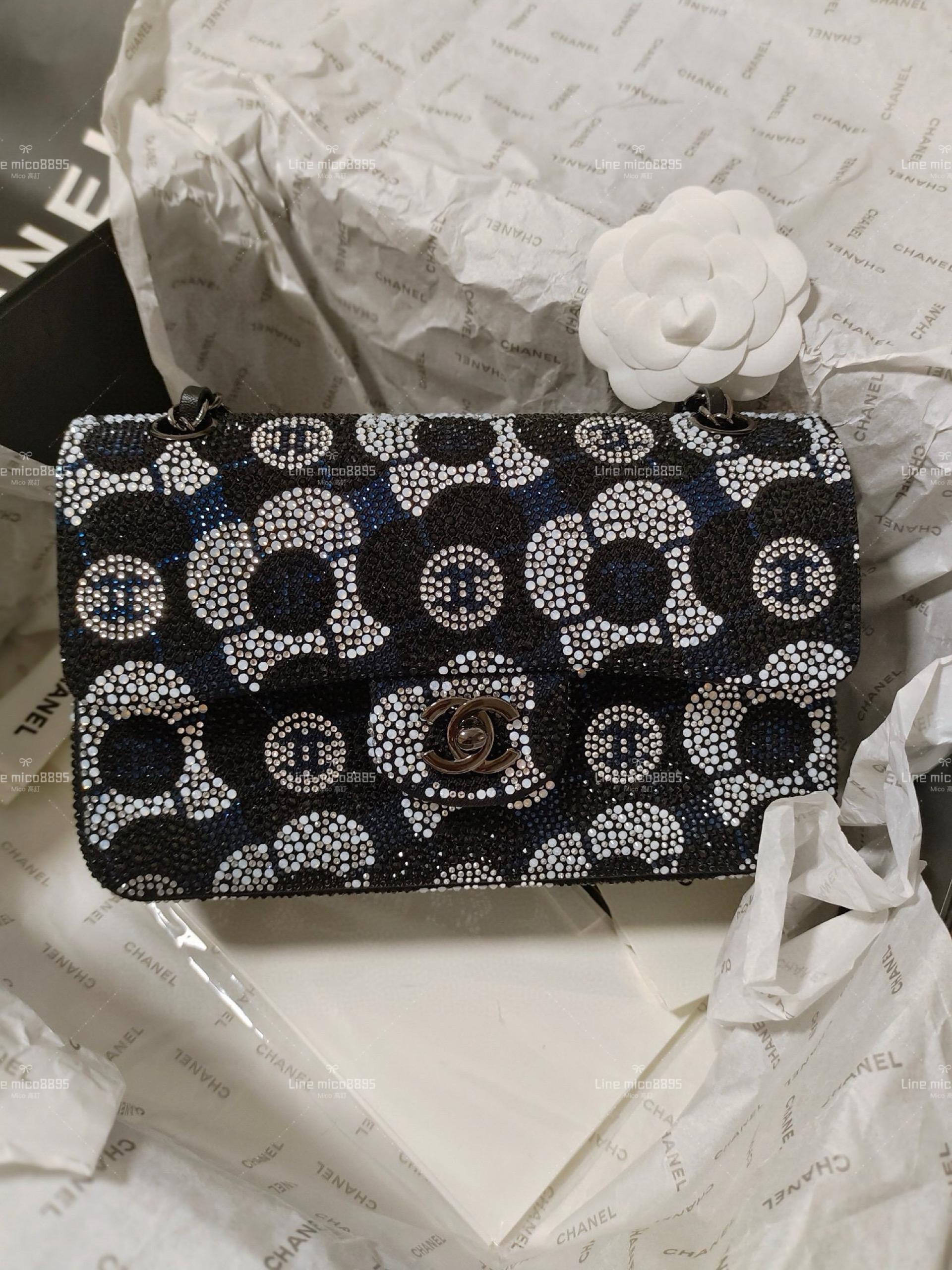 Mico高訂｜CHANEL 23K CF高級手工坊 晚宴包💎 鑽石藍💙 大號23cm