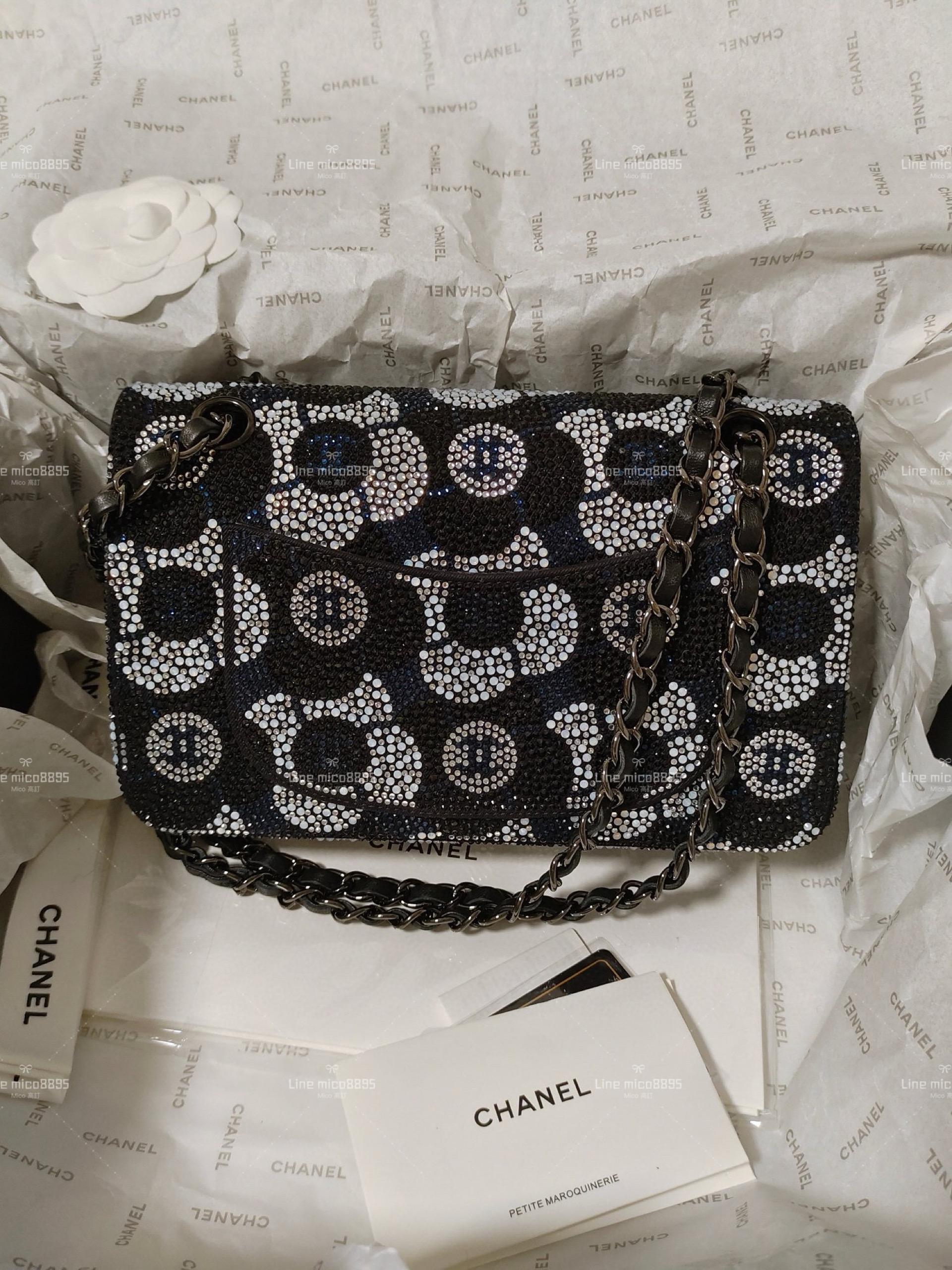 Mico高訂｜CHANEL 23K CF高級手工坊 晚宴包💎 鑽石藍💙 大號23cm