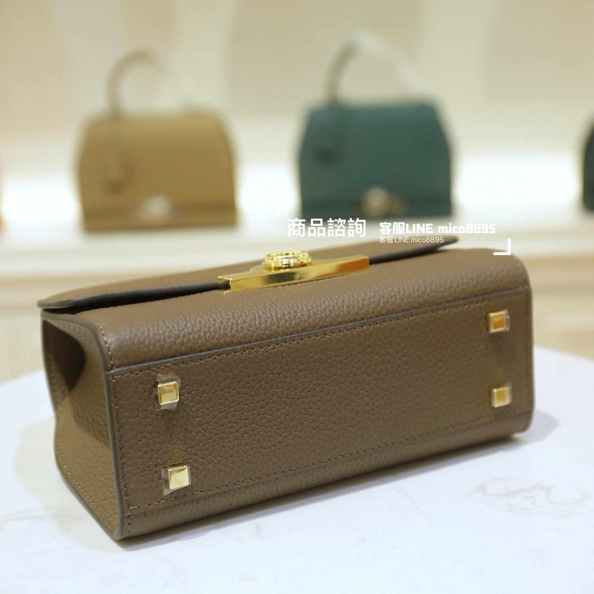 Moynat 法國摩納 經典 Rejane手袋 大象灰/金釦 20cm 可自行搭配寬肩帶別有一番風格