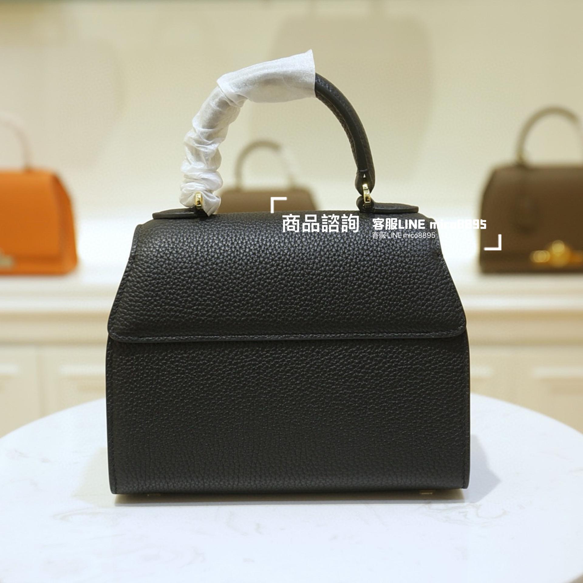 Moynat 法國摩納 經典 Rejane手袋 黑色/金釦 20cm