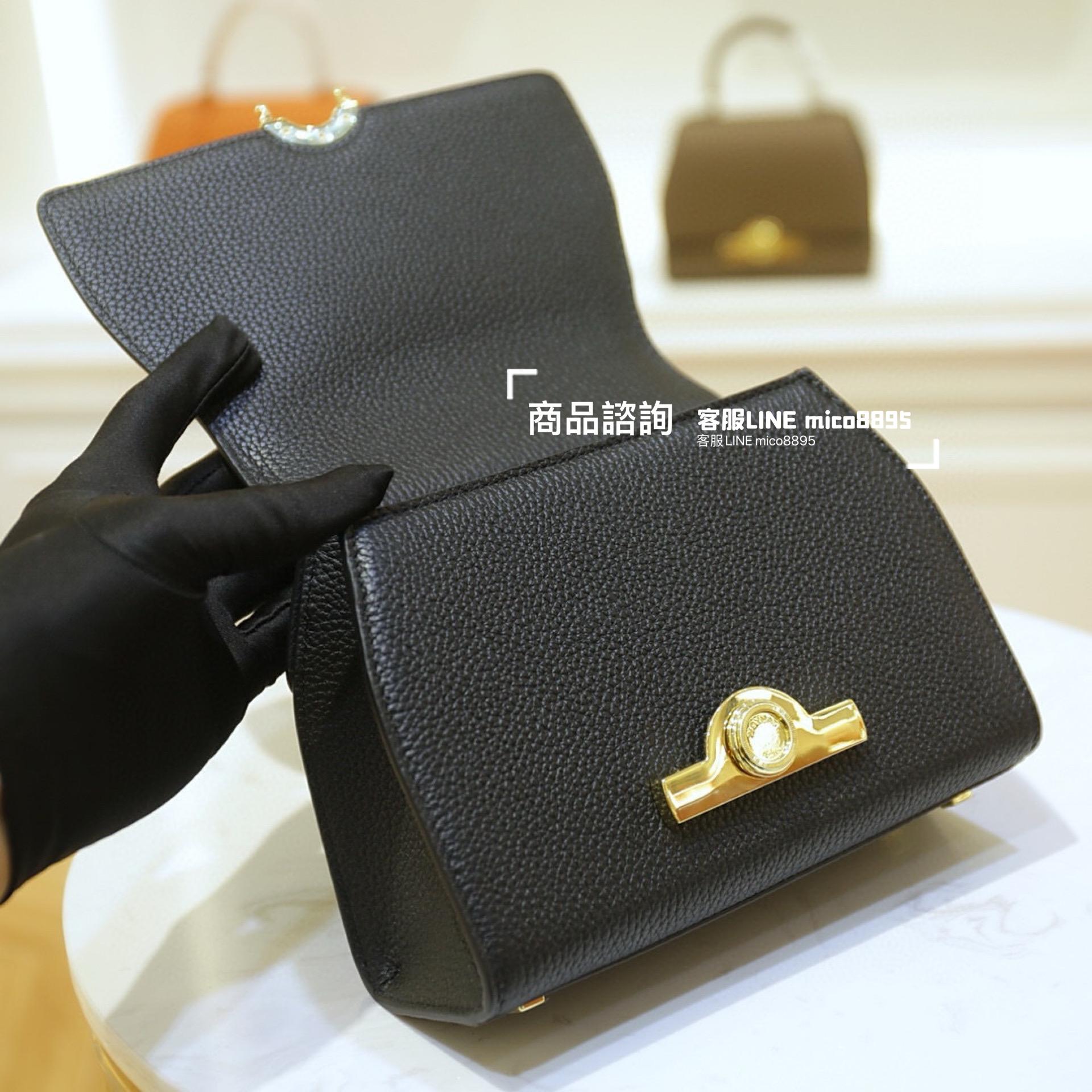 Moynat 法國摩納 經典 Rejane手袋 黑色/金釦 20cm