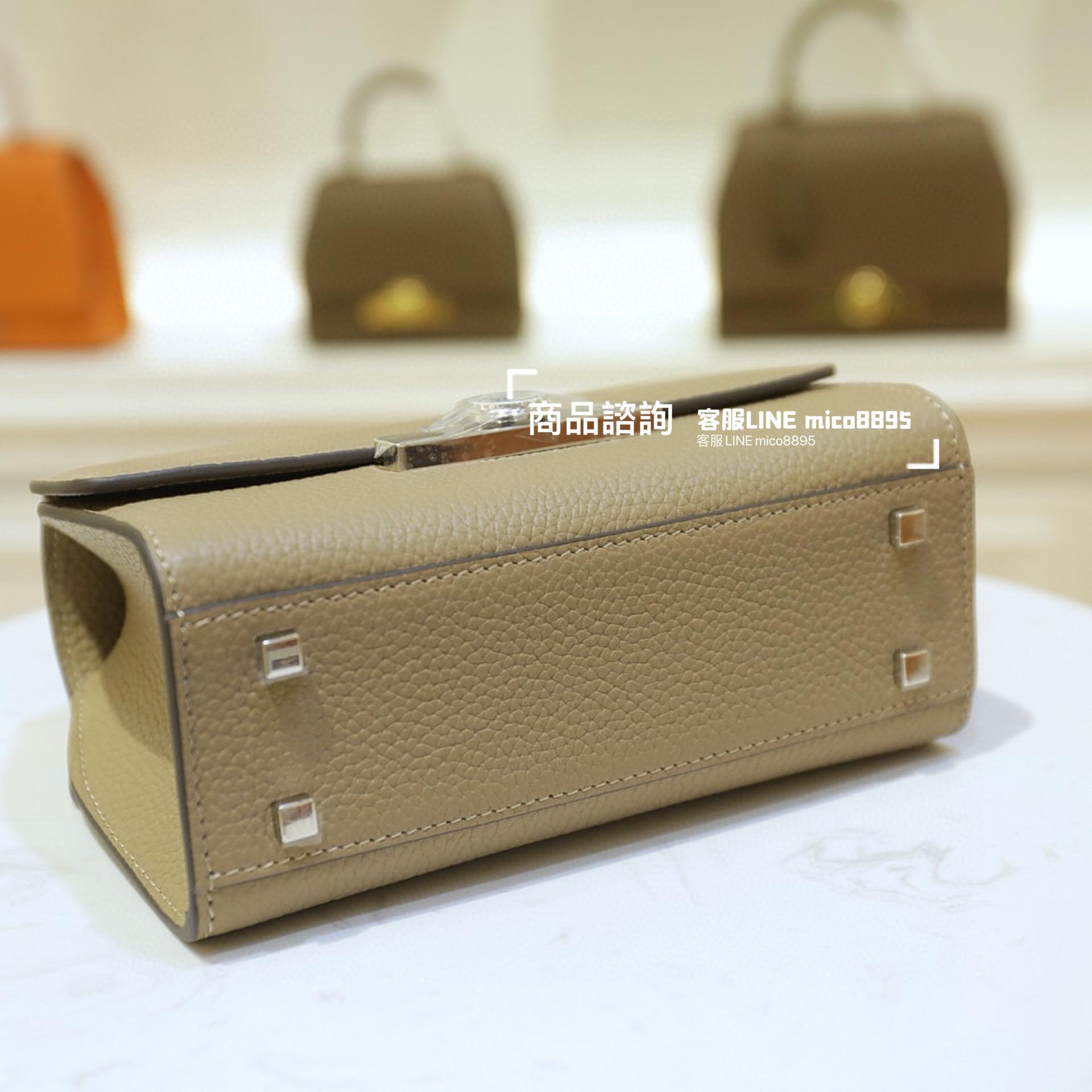 Moynat 法國摩納 經典 Rejane手袋 斑鳩灰/銀釦 20cm