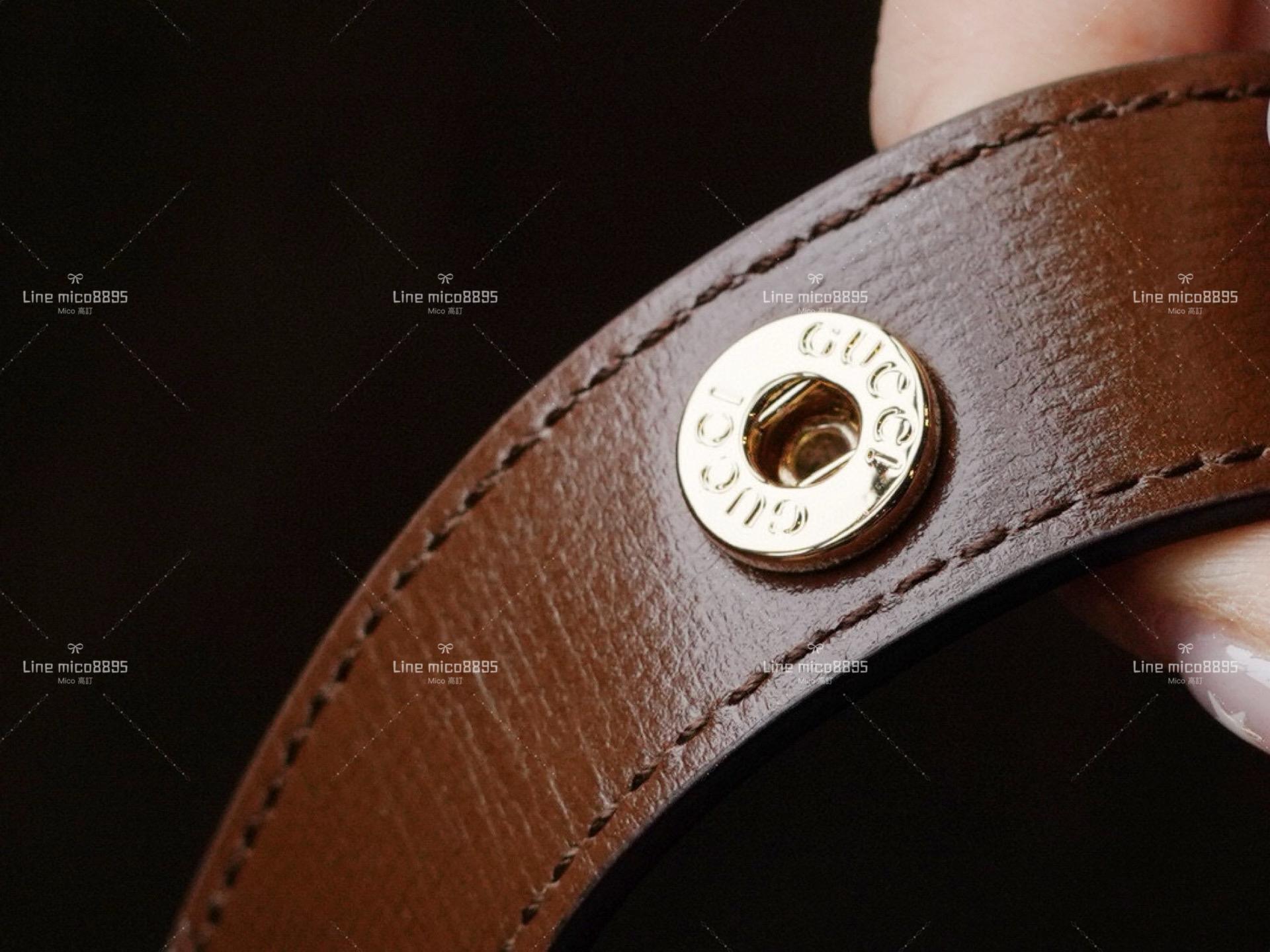 Gucci 1955系列 Horsebit 馬偕釦 焦糖色/棕色 迷你半圓形手袋 郵差包 18.5cm