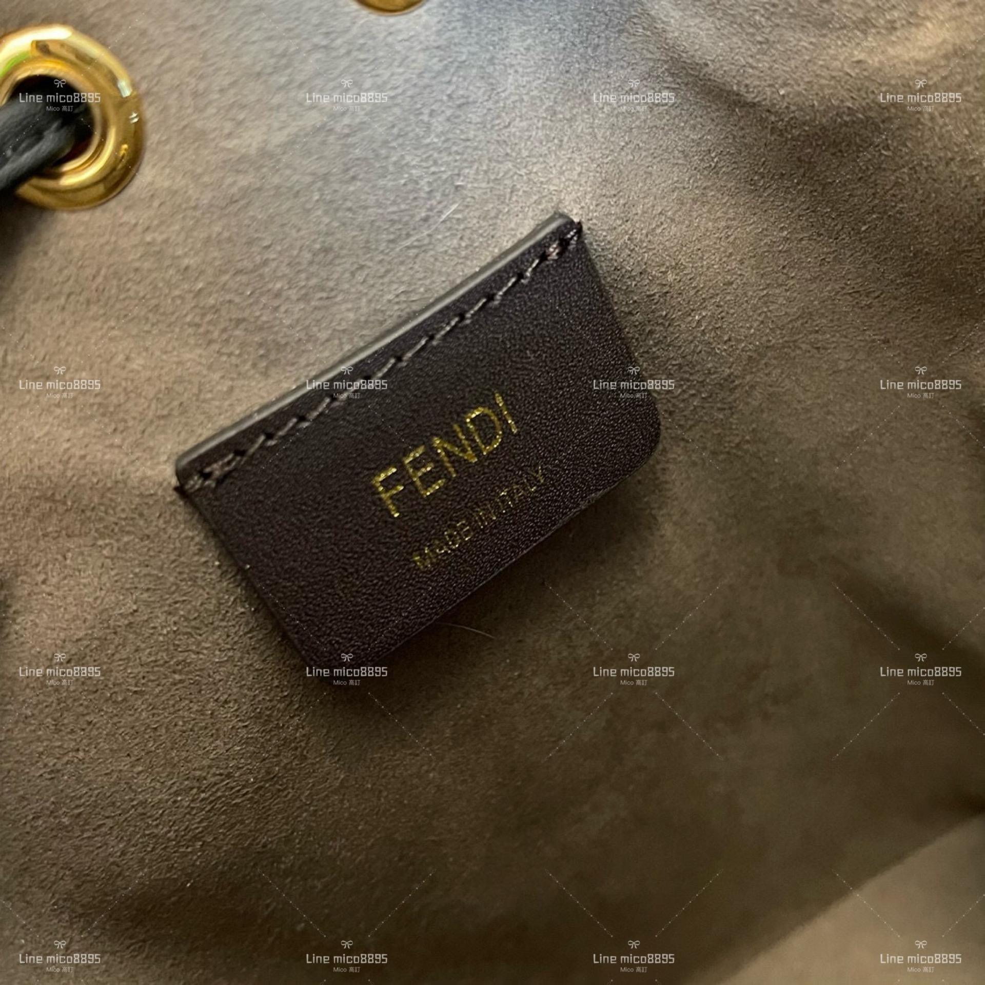 Fendi 經典款 F印字MONTRESOR 老花小水桶包 18cm
