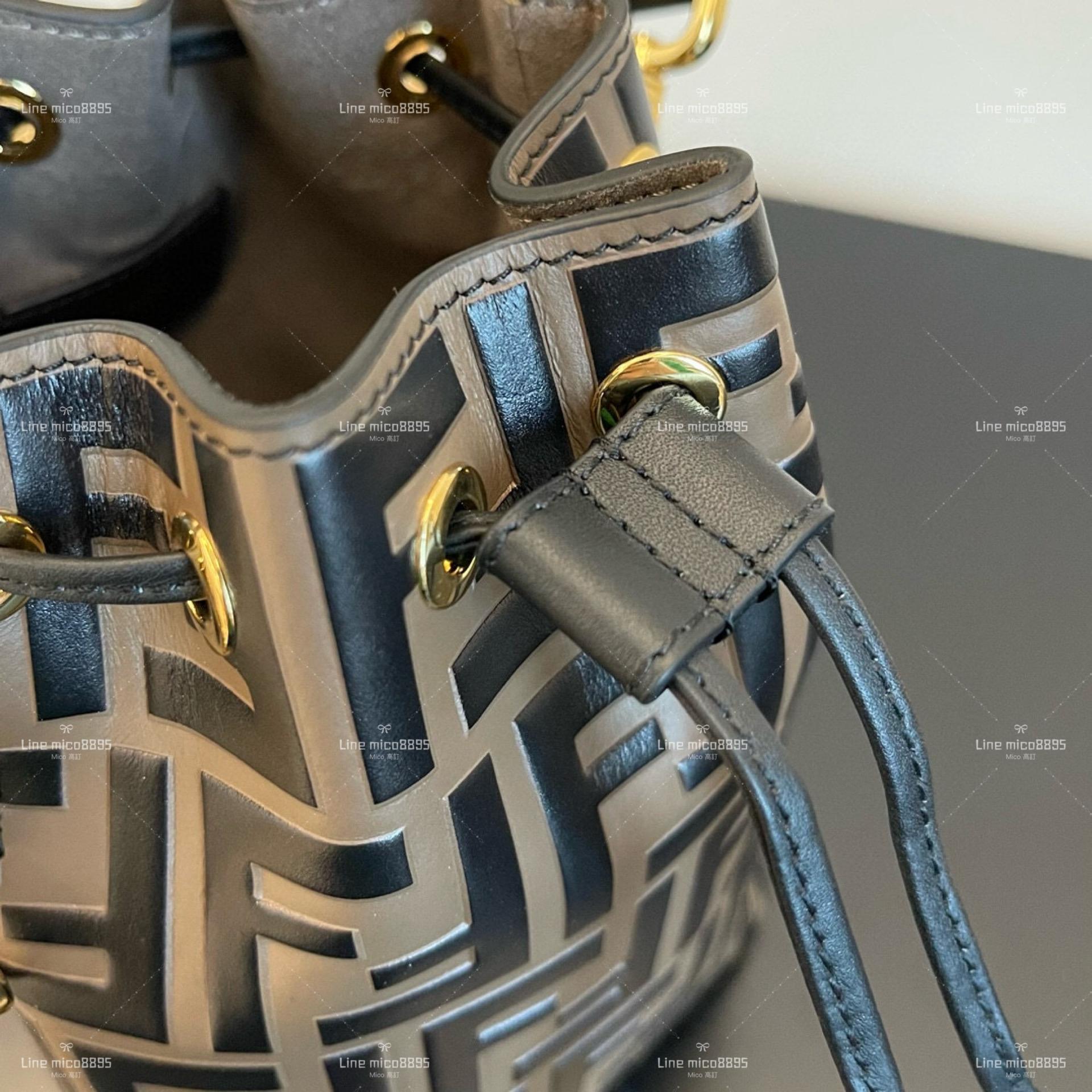 Fendi 經典款 F印字MONTRESOR 老花小水桶包 18cm