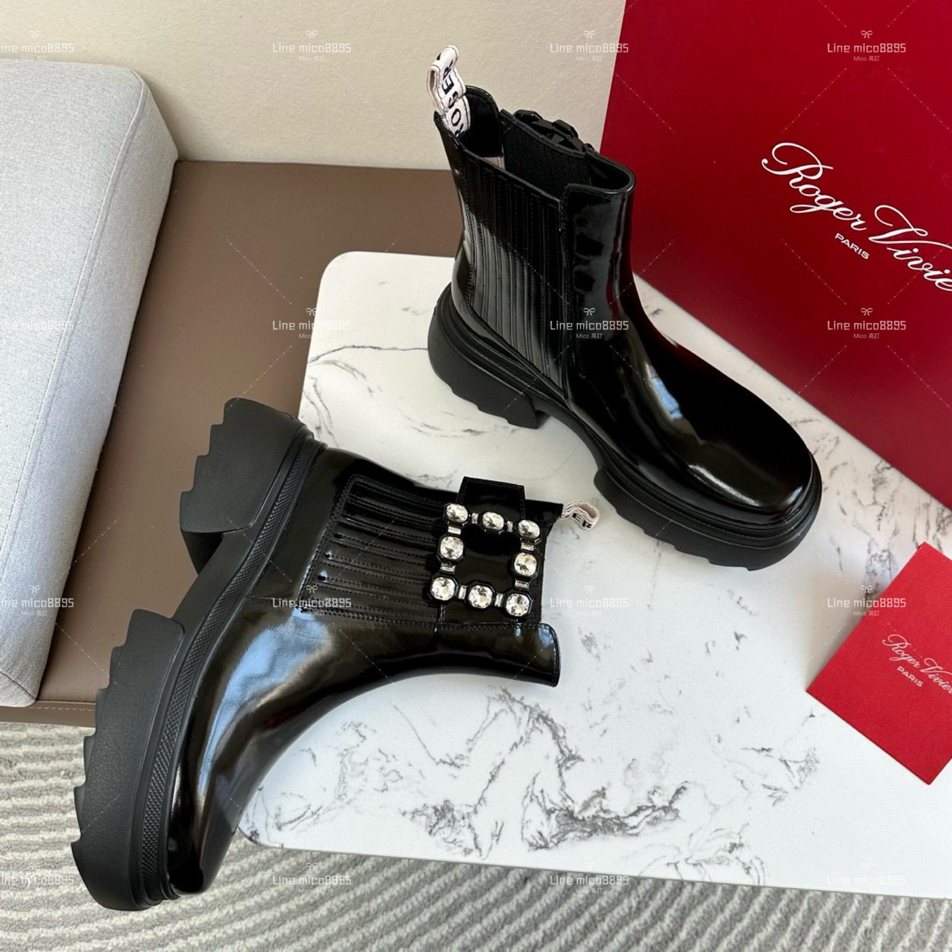 Roger Vivier 鑽釦 WALLAVIV短靴— 樂福鞋 35-39