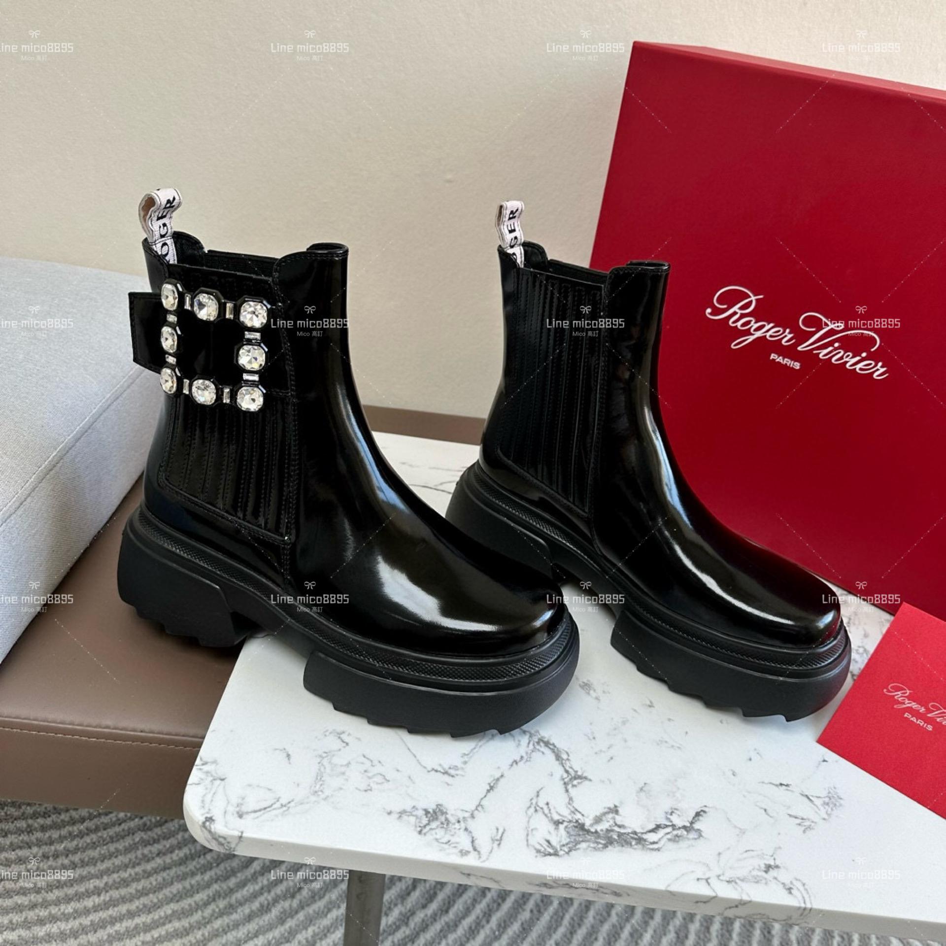 Roger Vivier 鑽釦 WALLAVIV短靴— 樂福鞋 35-39