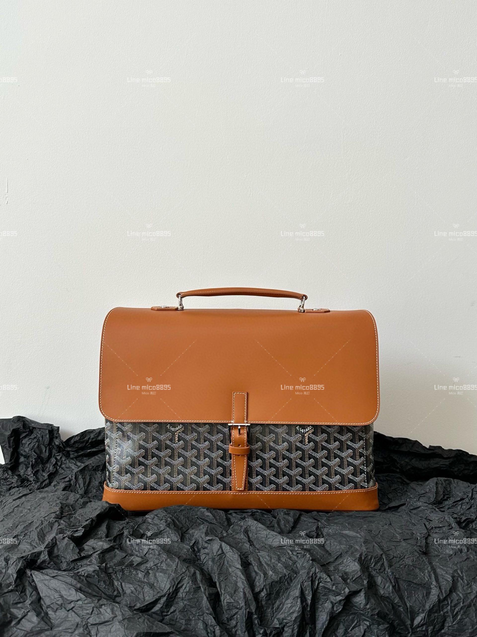 Goyard citadin 黑棕色 公文包/郵差包 可以肩背，休閒商務兩不誤 38cm