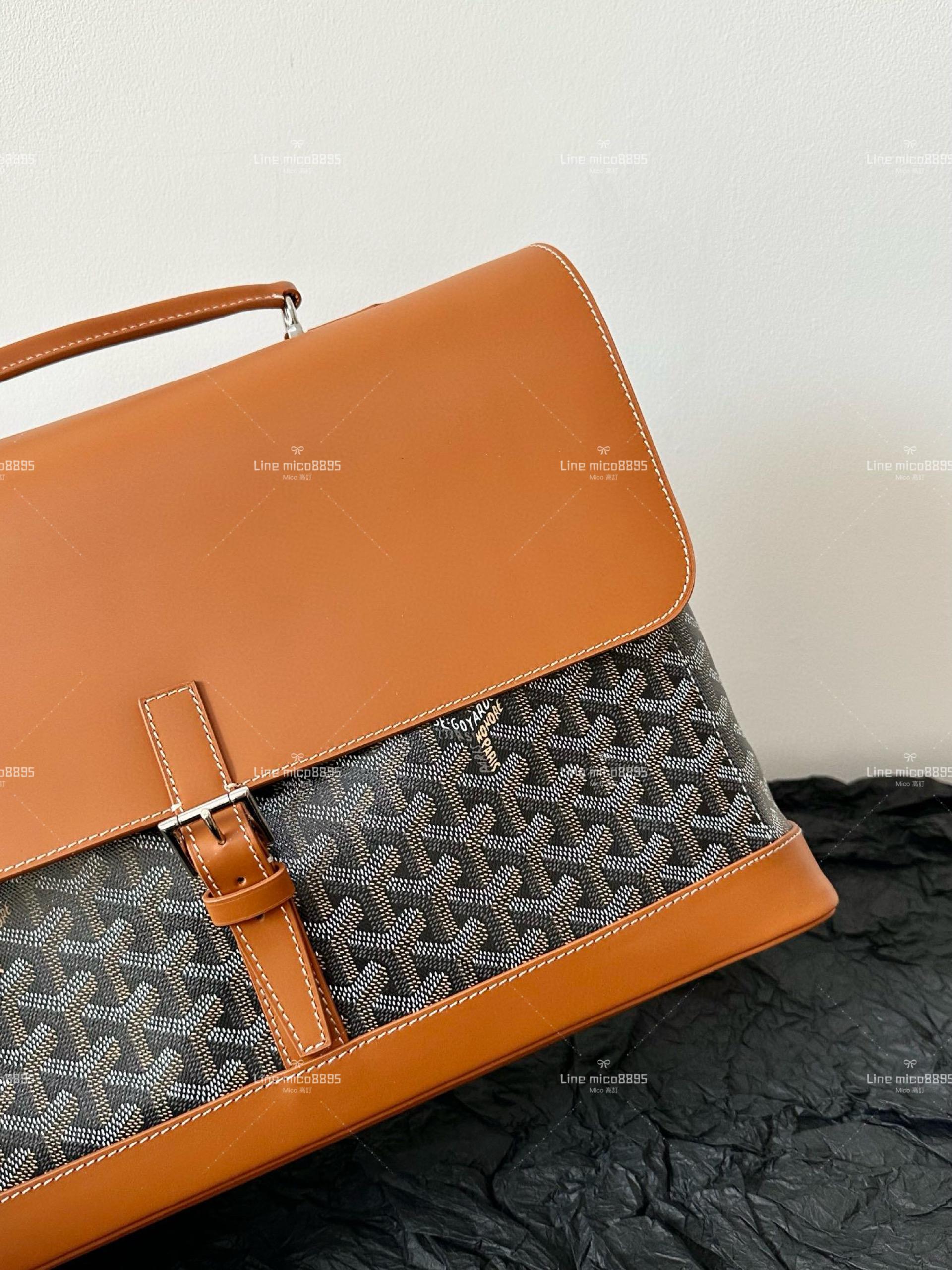 Goyard citadin 黑棕色 公文包/郵差包 可以肩背，休閒商務兩不誤 38cm