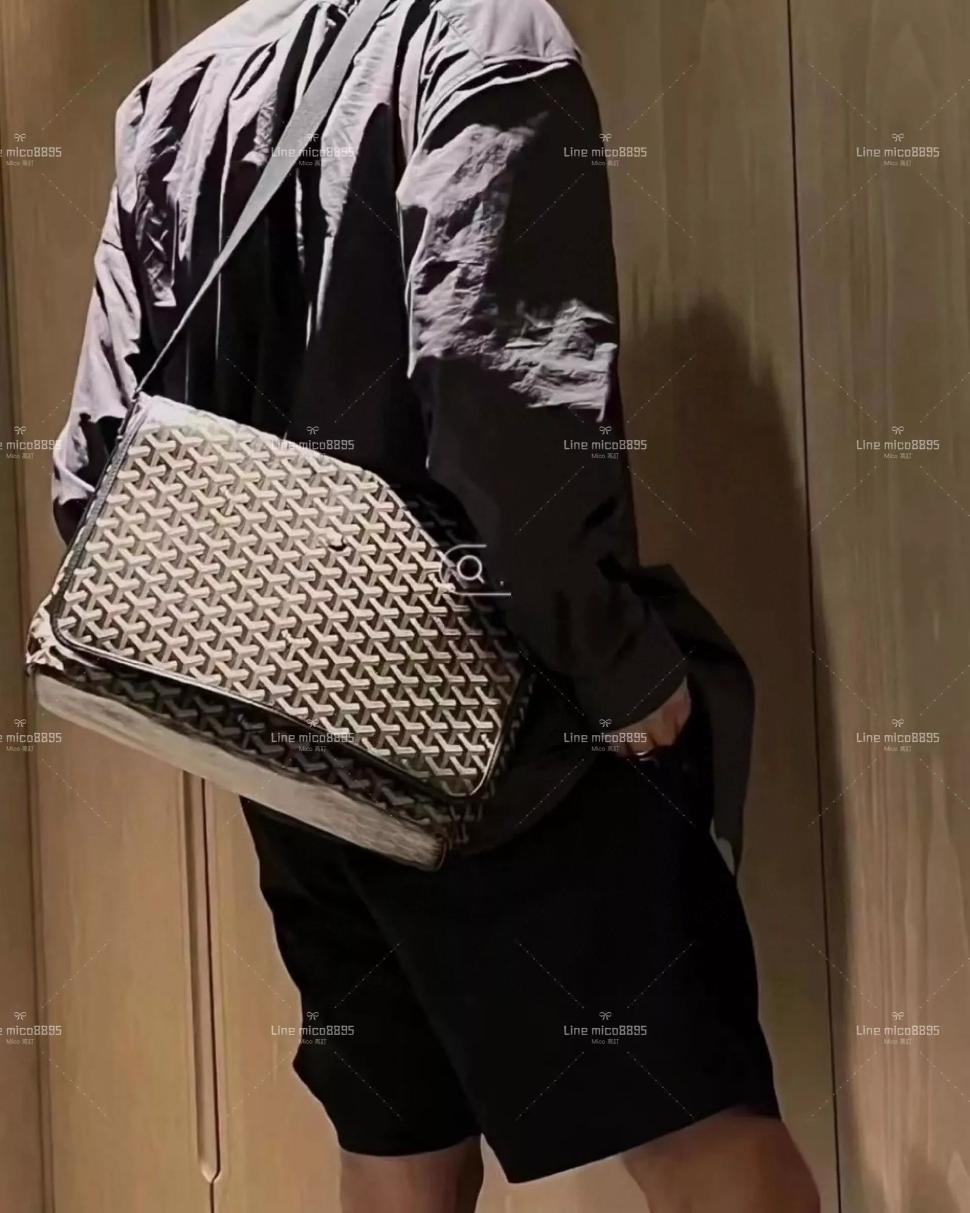 Goyard 黑色 男士大郵差包/斜跨包 高個女孩也可 肩帶可調 39cm