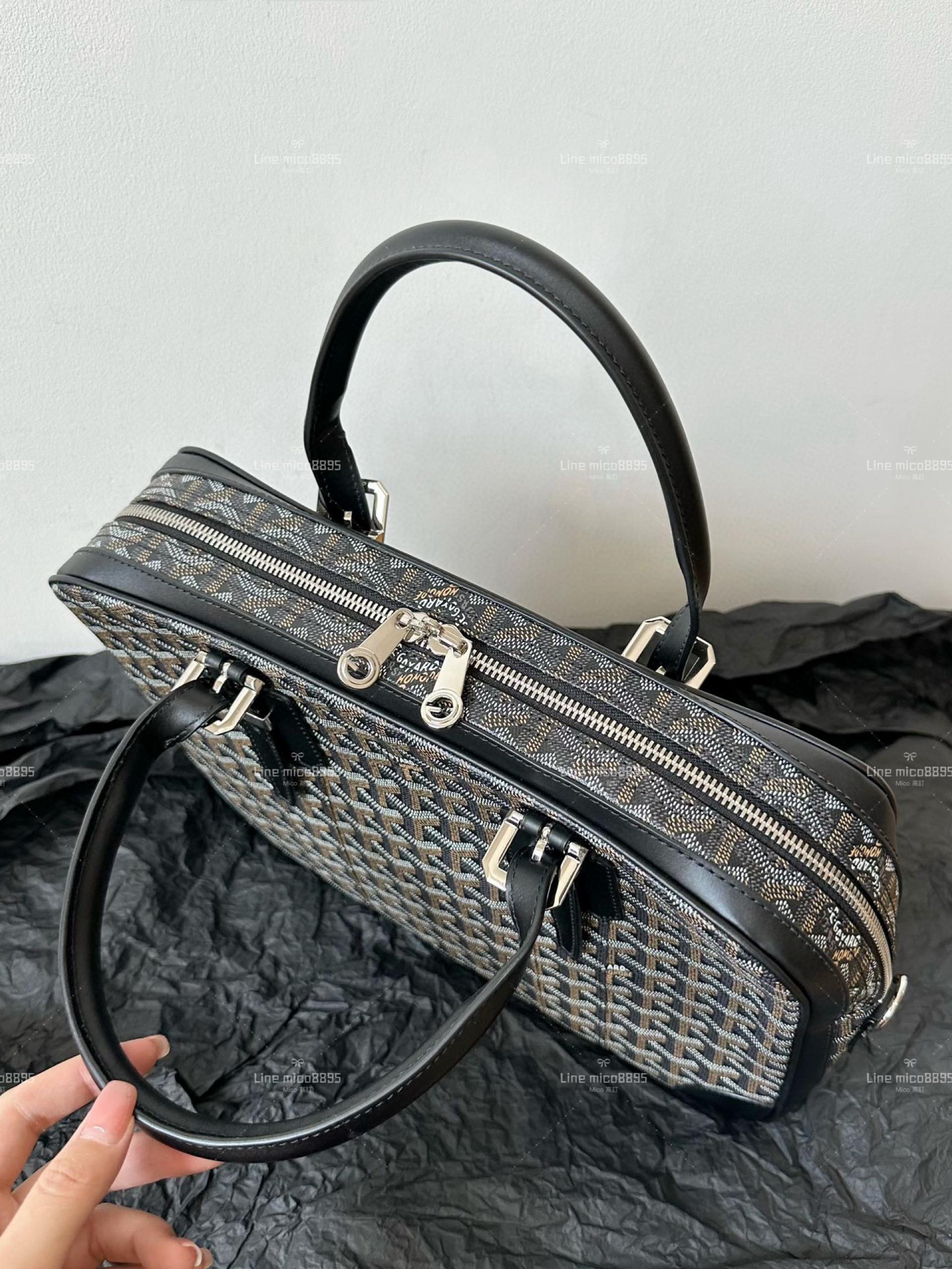 Goyard 多夾層款 黑色 手提公文包/公事包 肩帶可調 39cm