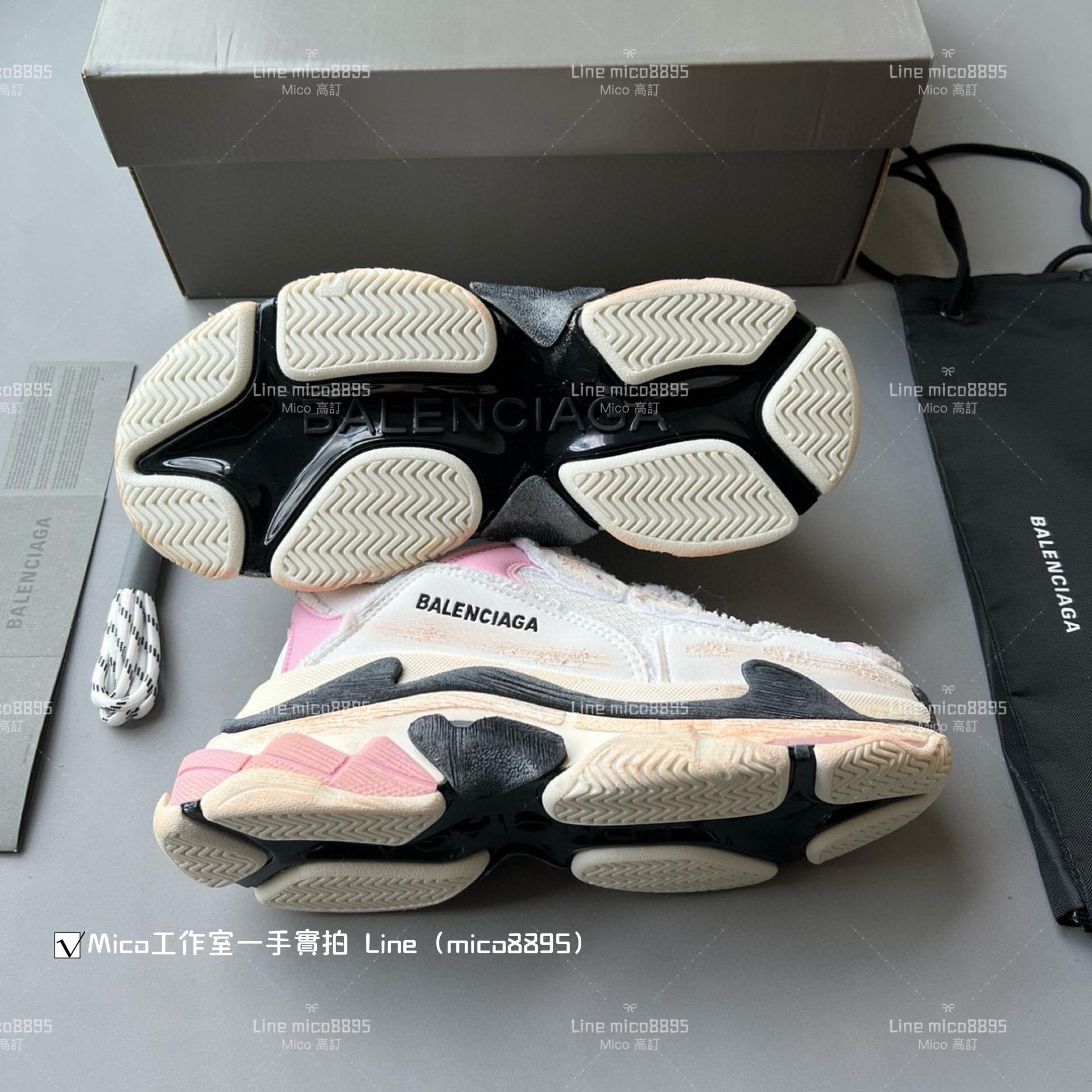 Balenciaga 做舊毛邊系列 Triple S 一代厚底老爹鞋/休閒鞋 男女款 35-45