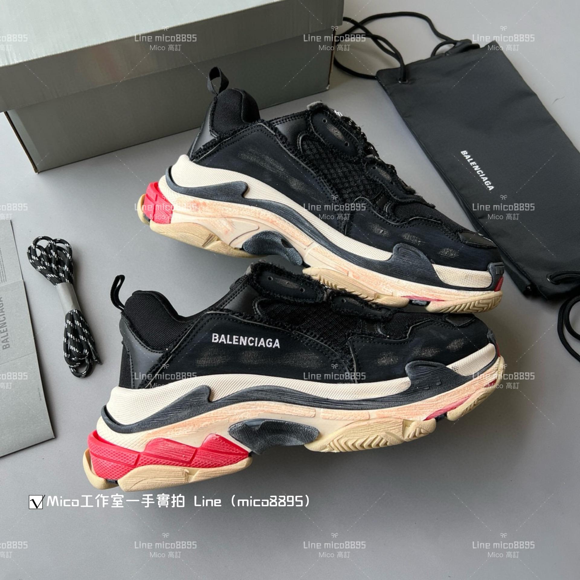 Balenciaga  做舊毛邊系列  Triple S 一代厚底老爹鞋/休閒鞋 男女款 35-45