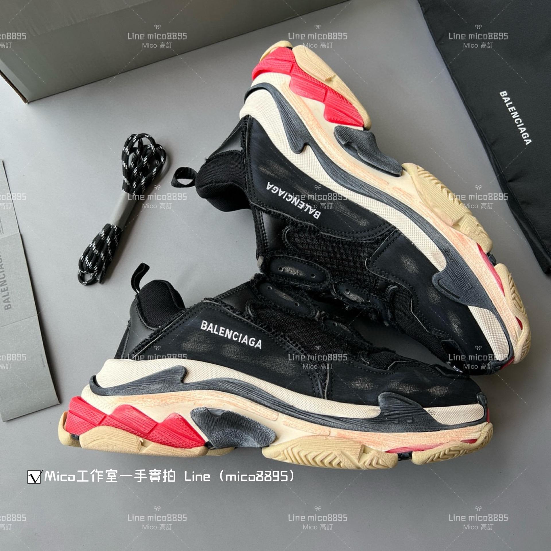 Balenciaga  做舊毛邊系列  Triple S 一代厚底老爹鞋/休閒鞋 男女款 35-45