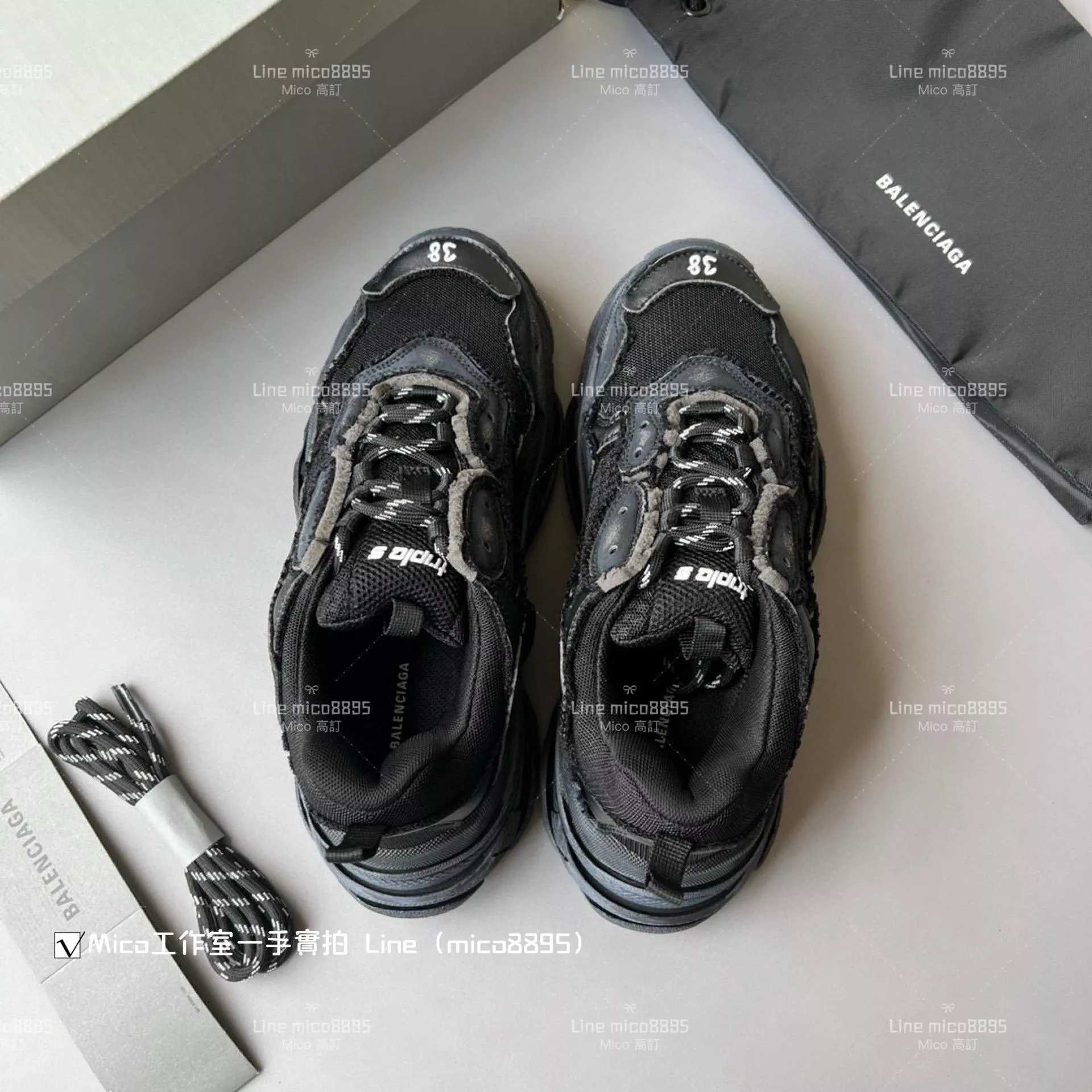 Balenciaga  做舊毛邊系列  Triple S 一代厚底老爹鞋/休閒鞋 男女款 35-45