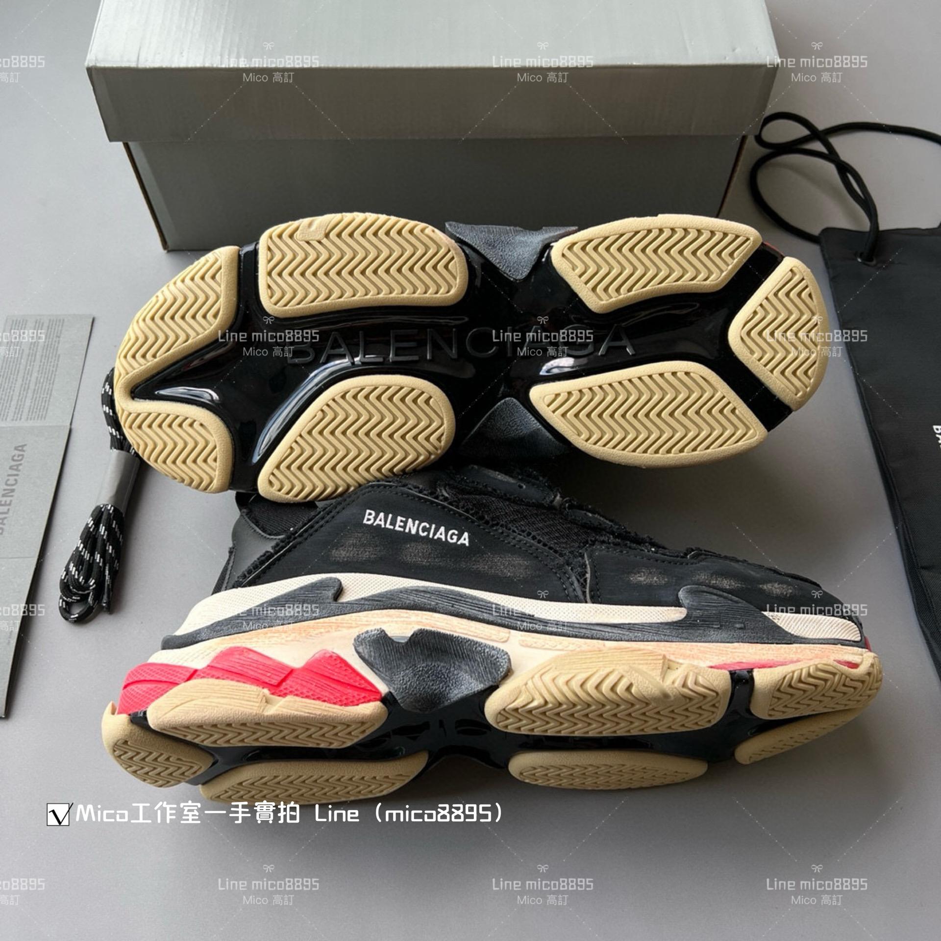 Balenciaga  做舊毛邊系列  Triple S 一代厚底老爹鞋/休閒鞋 男女款 35-45