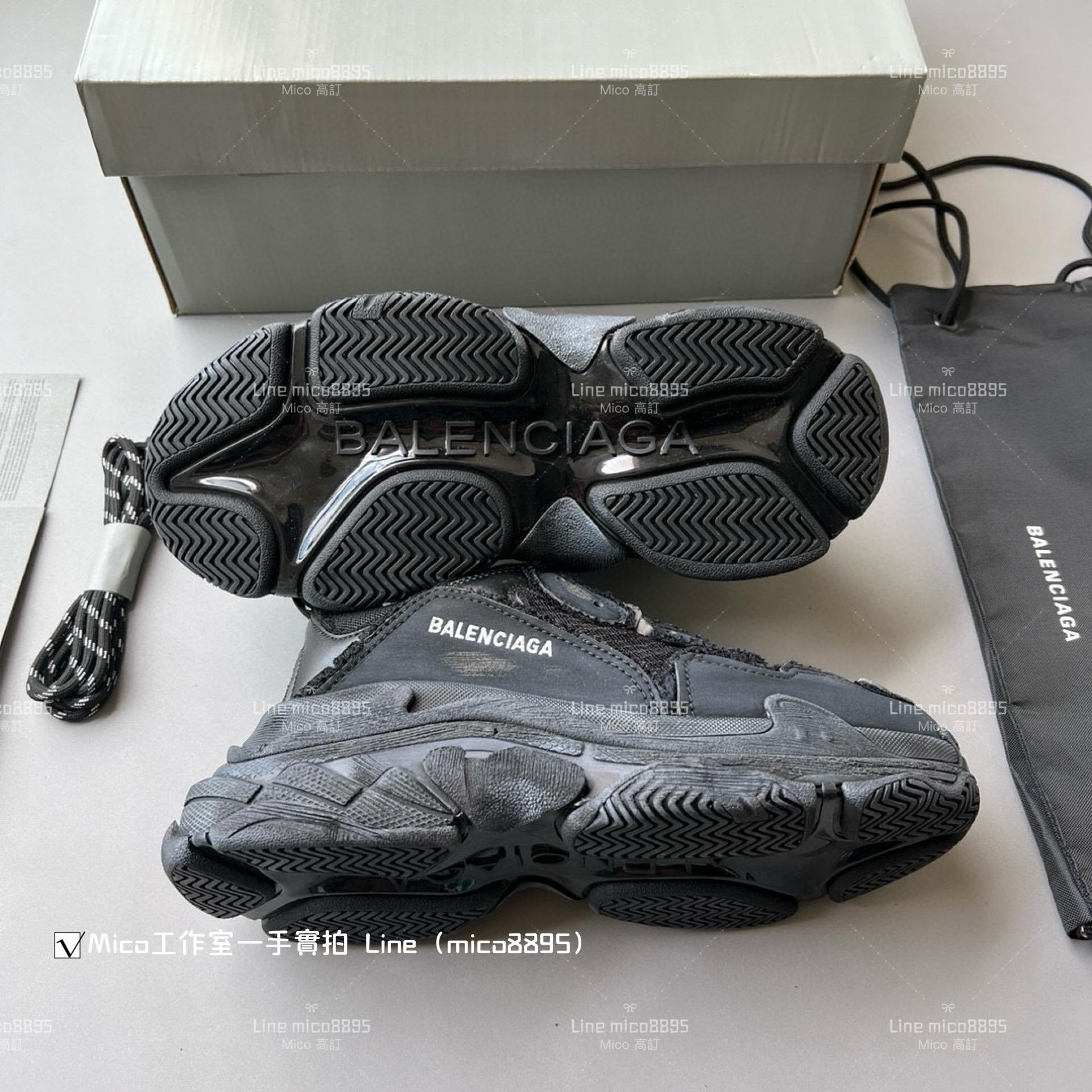 Balenciaga  做舊毛邊系列  Triple S 一代厚底老爹鞋/休閒鞋 男女款 35-45