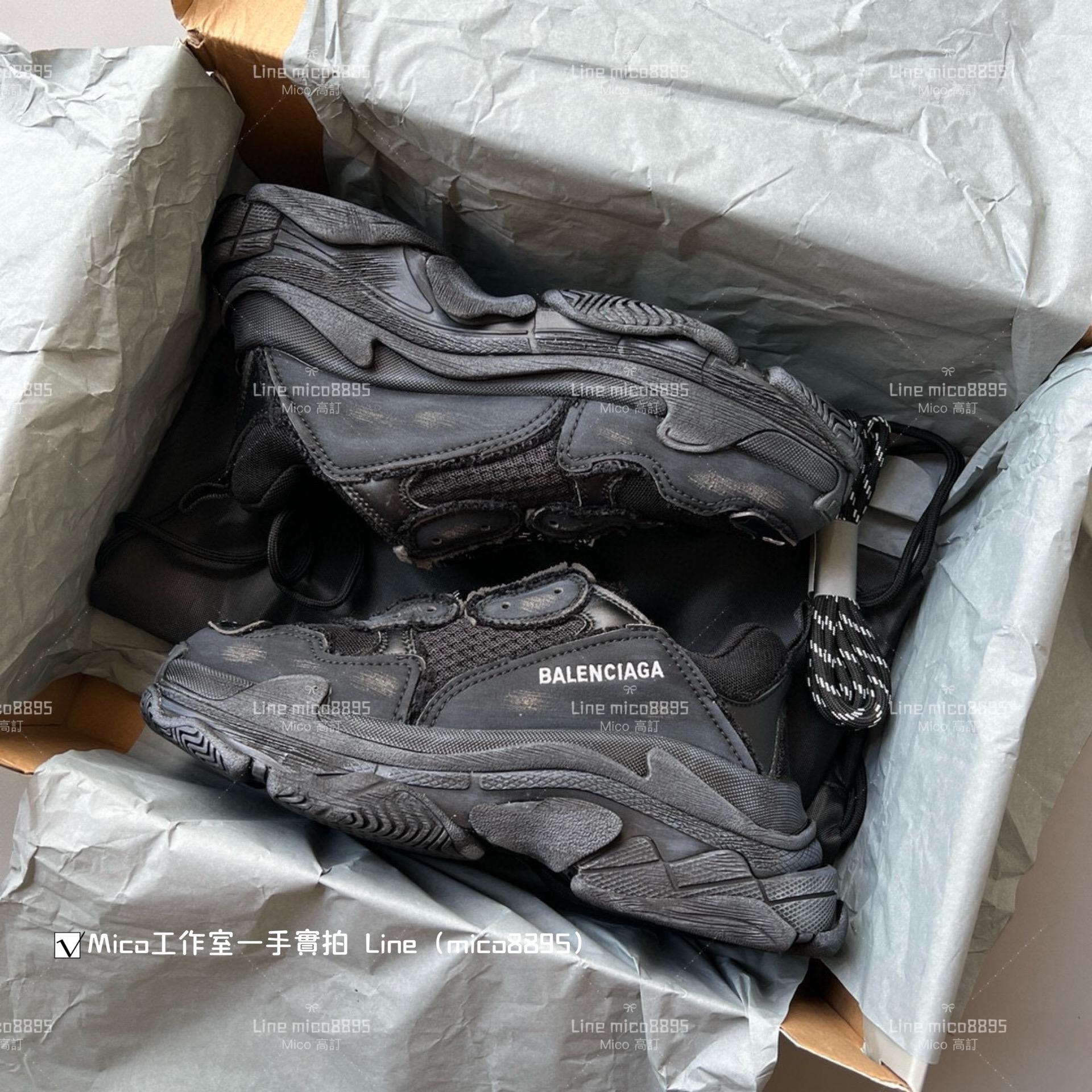 Balenciaga  做舊毛邊系列  Triple S 一代厚底老爹鞋/休閒鞋 男女款 35-45