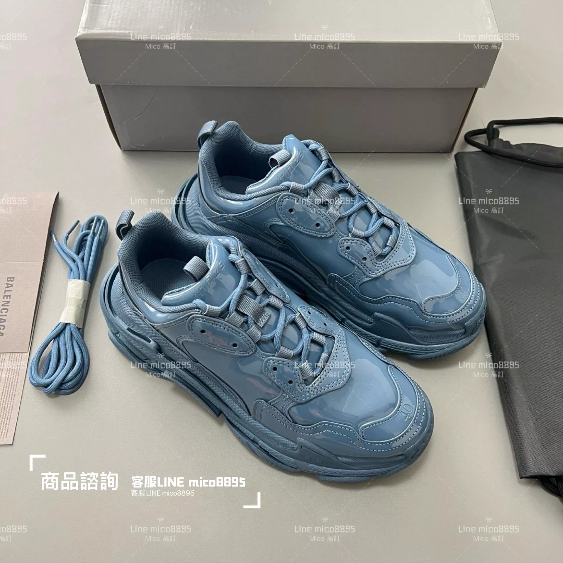 Balenciaga 漆皮款 Triple S 一代厚底老爹鞋/休閒鞋 男女款 35-45