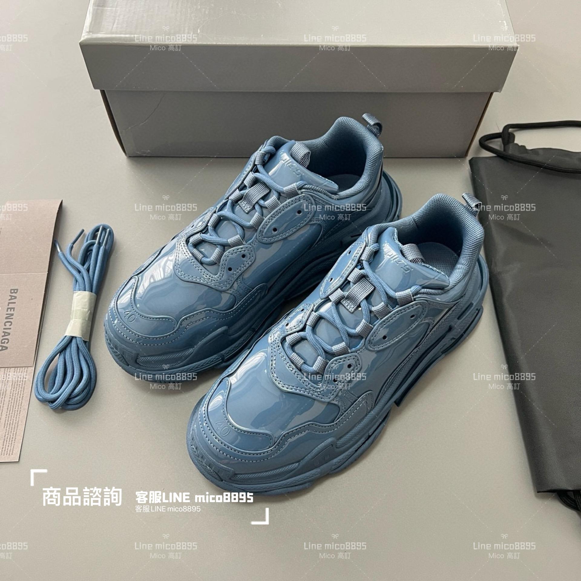 Balenciaga 漆皮款 Triple S 一代厚底老爹鞋/休閒鞋 男女款 35-45