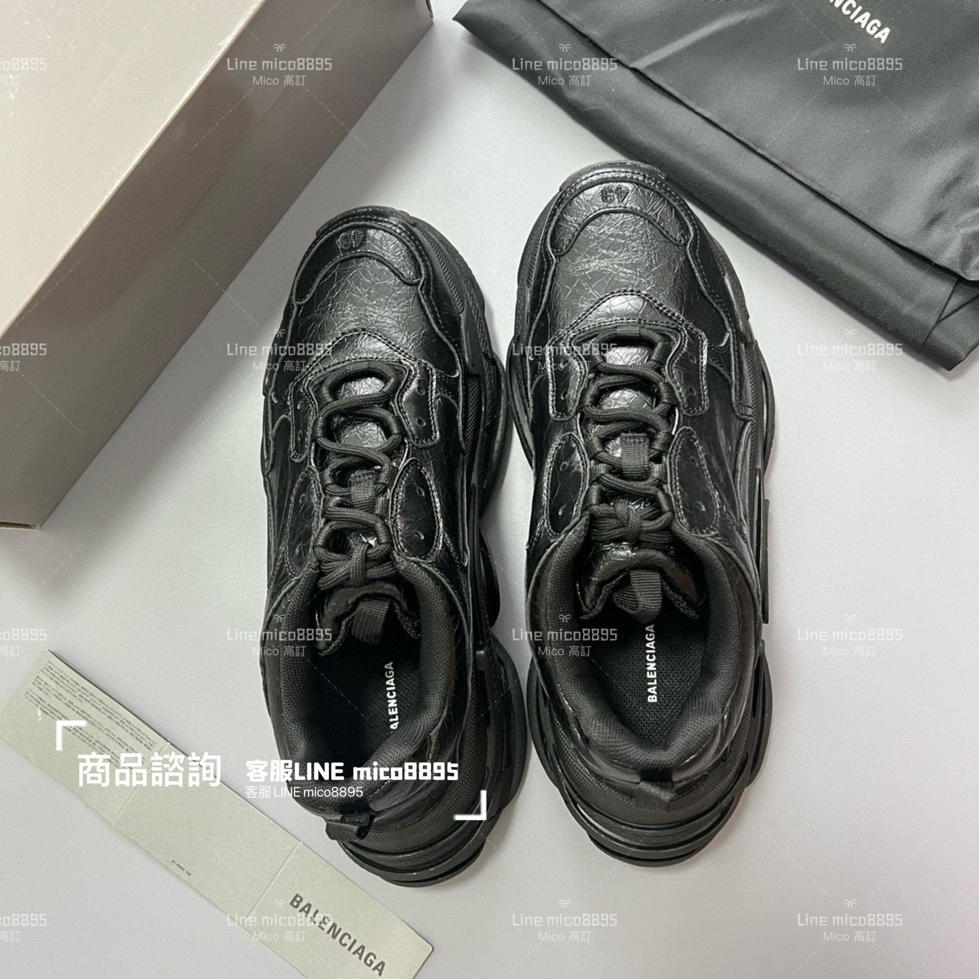 Balenciaga 裂紋皮革 Triple S 一代厚底老爹鞋/休閒鞋 男女款 35-45