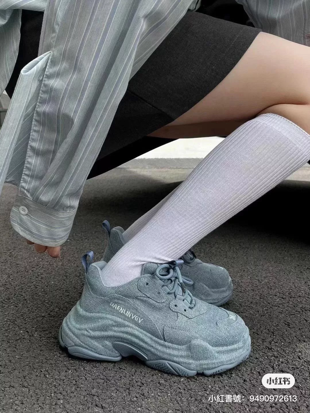 Balenciaga 牛仔款 Triple S 一代厚底老爹鞋/休閒鞋 男女款 35-45