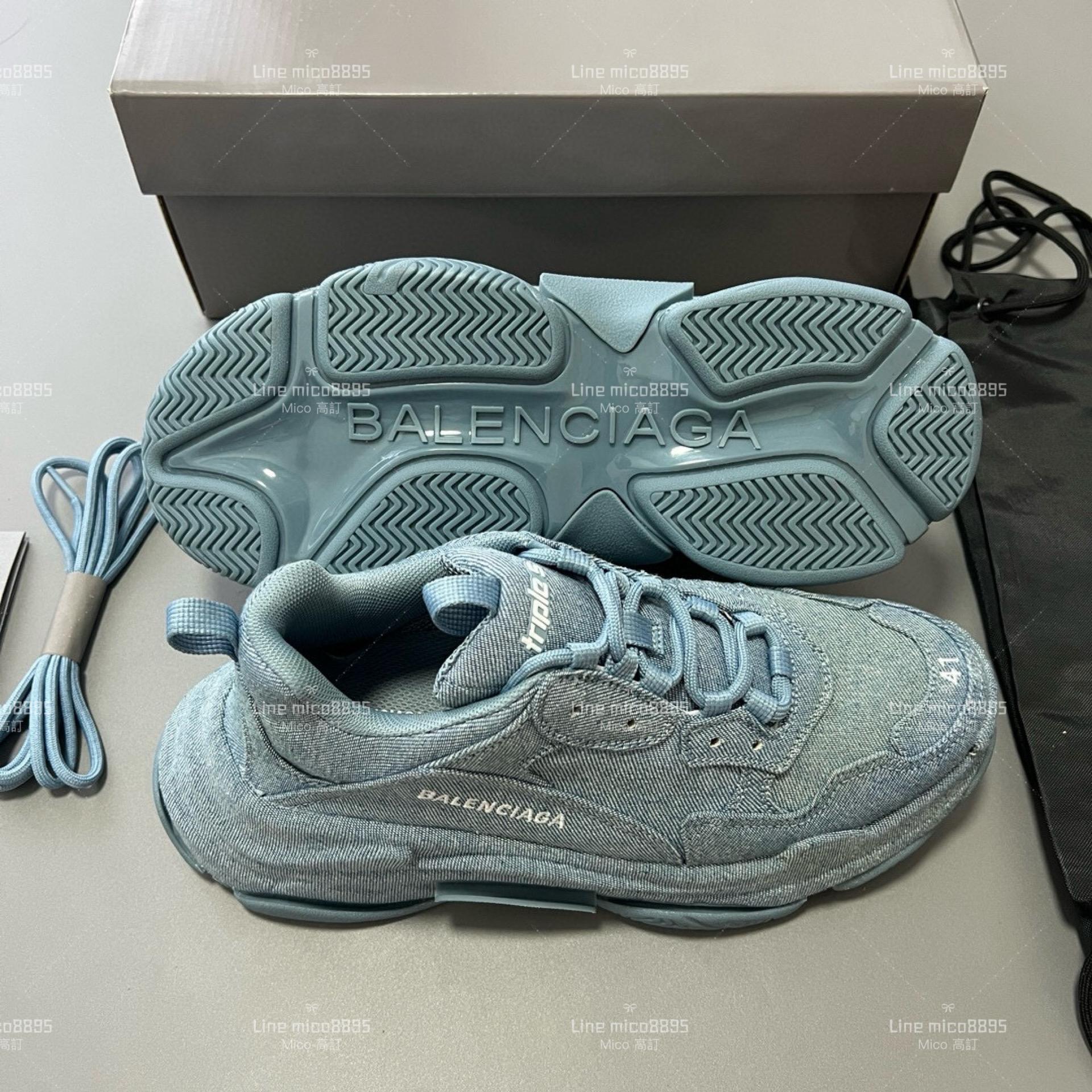 Balenciaga 牛仔款 Triple S 一代厚底老爹鞋/休閒鞋 男女款 35-45