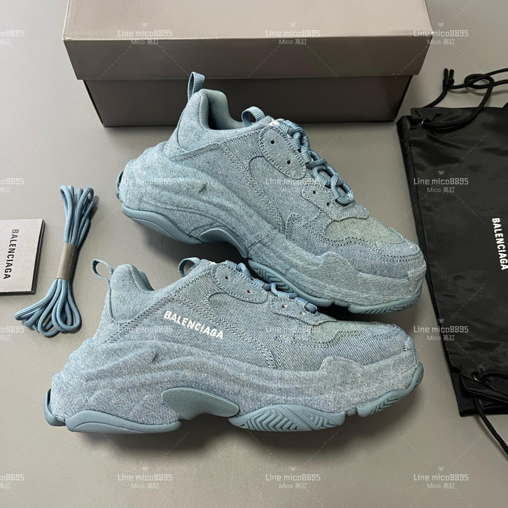 Balenciaga 牛仔款 Triple S 一代厚底老爹鞋/休閒鞋 男女款 35-45