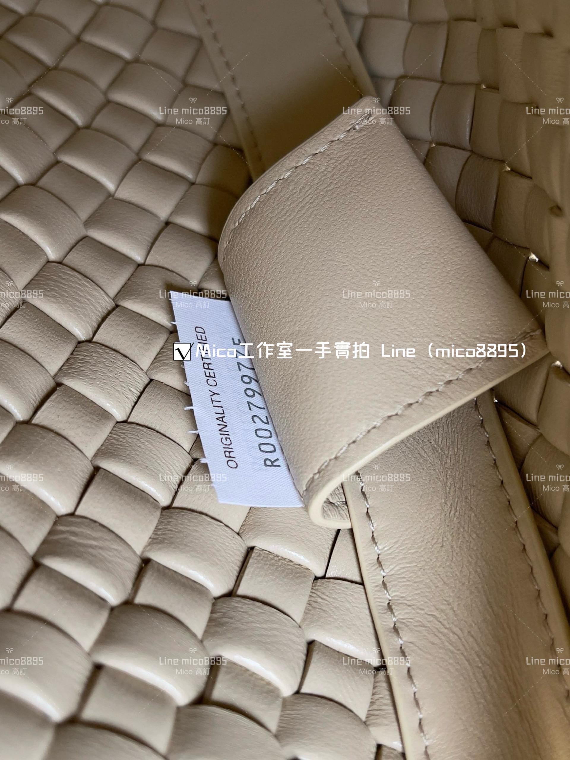 BV 羔羊皮編織 燕麥色 Clicker Bag 大號 36cm 低調簡約款 通勤包