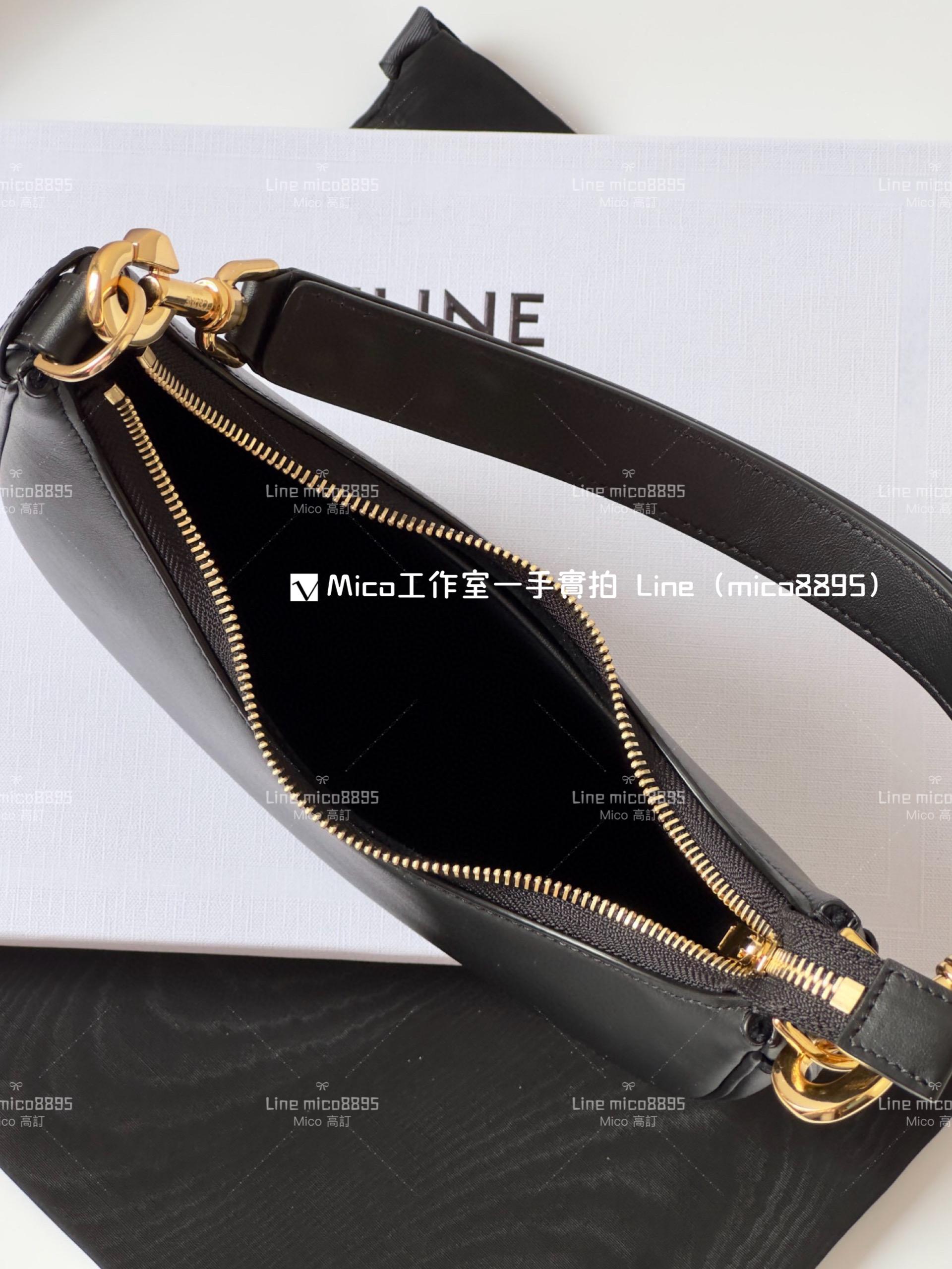 Celine 新款單品 黑色 AVA 全皮革 腋下包/月亮包 24cm