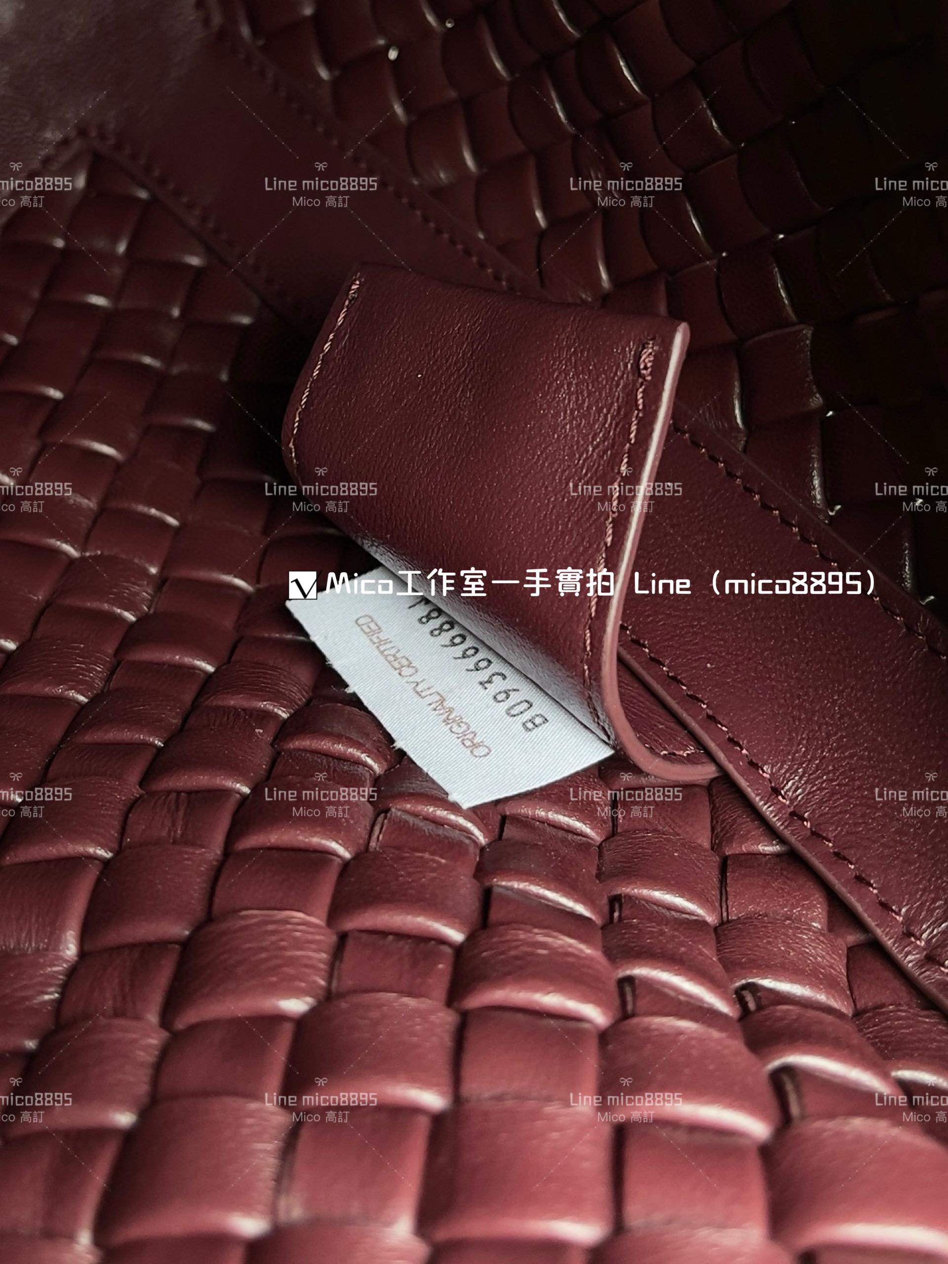 BV 羔羊皮編織 波爾多紅 Clicker Bag 大號 36cm 低調簡約款 通勤包