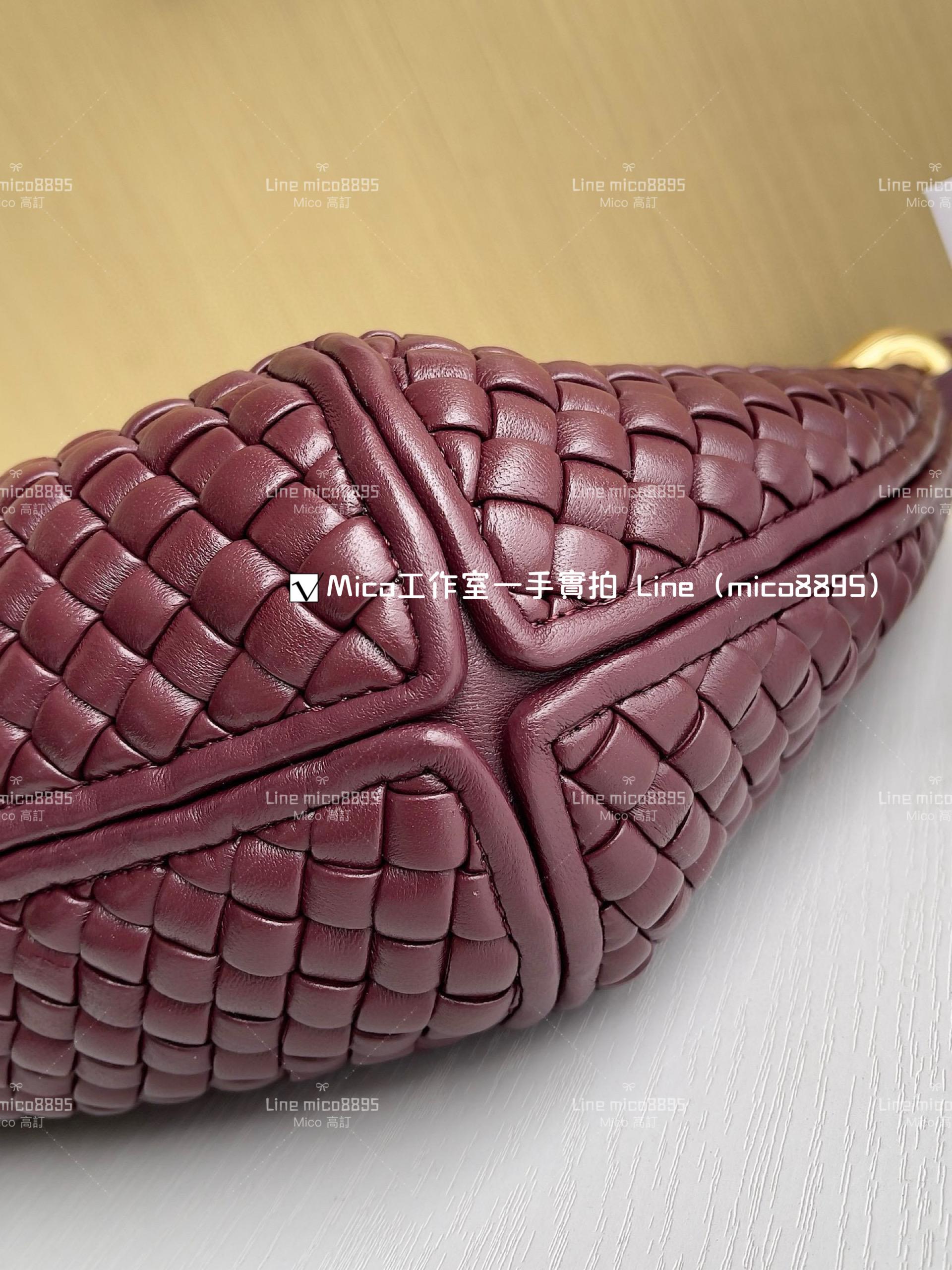 BV 羔羊皮編織 波爾多紅 Clicker Bag 大號 36cm 低調簡約款 通勤包