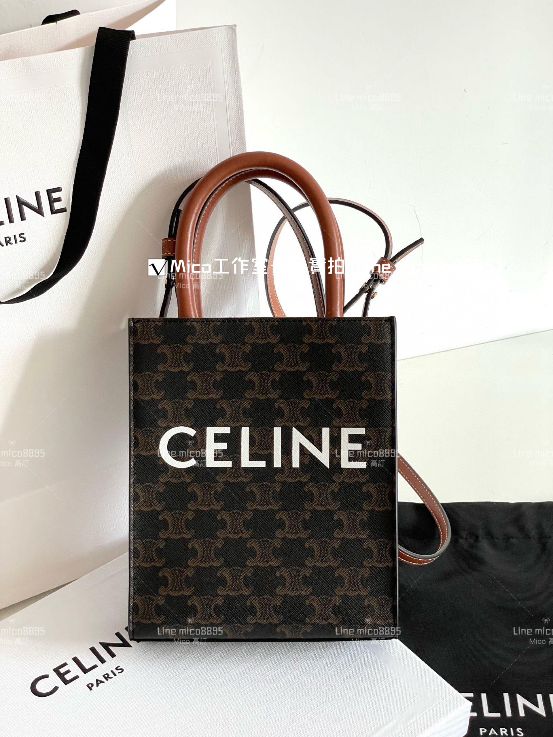 Celine mini 老花凱旋門 Tote 托特包/琴譜包 17*21cm