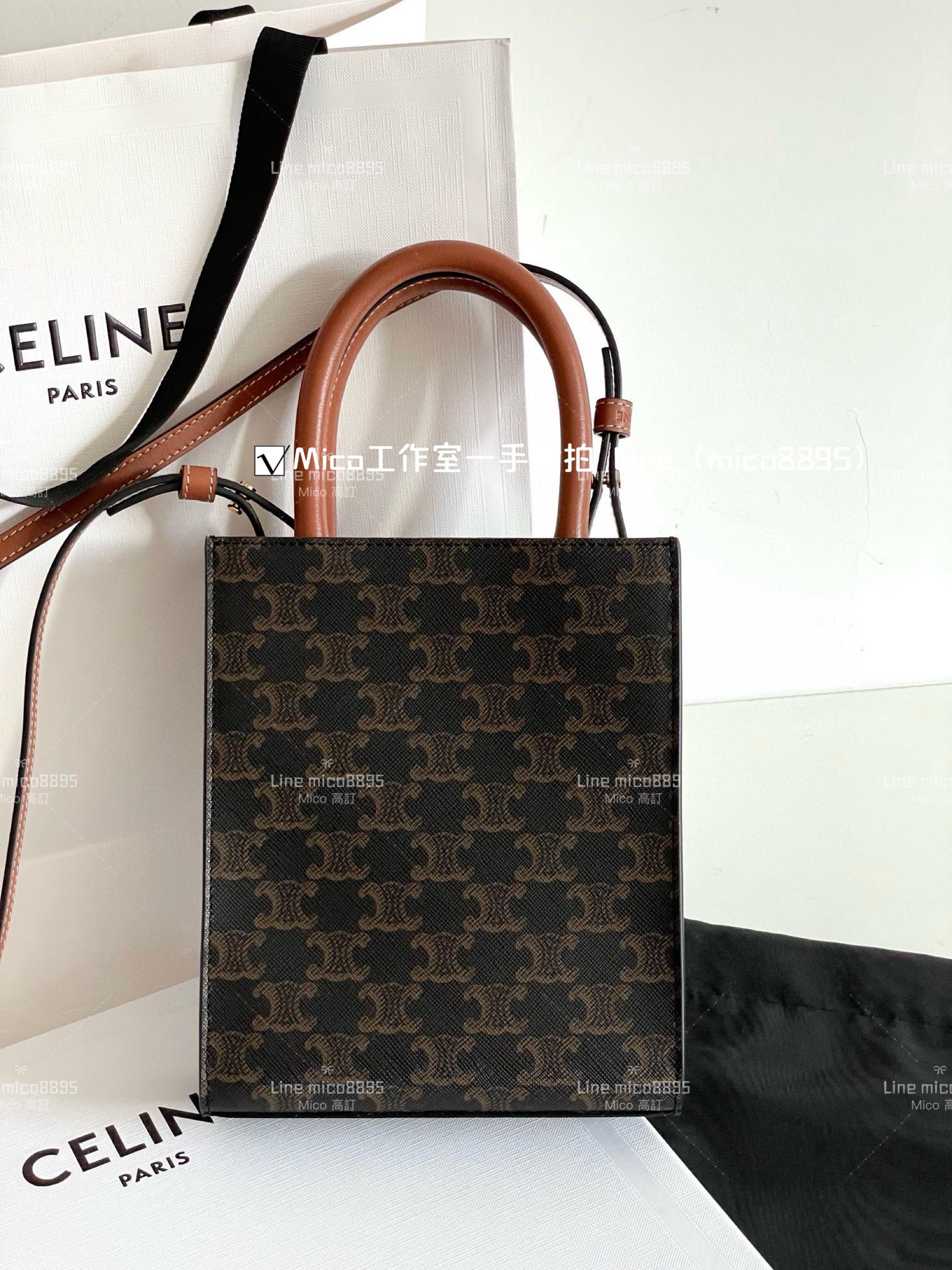 Celine mini 老花凱旋門 Tote 托特包/琴譜包 17*21cm