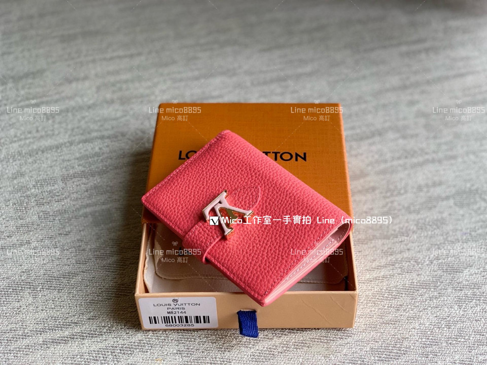 LV 小牛皮 玫紅色 Portefeuille compact LV Vertical Wallet 錢夾/短夾/錢包