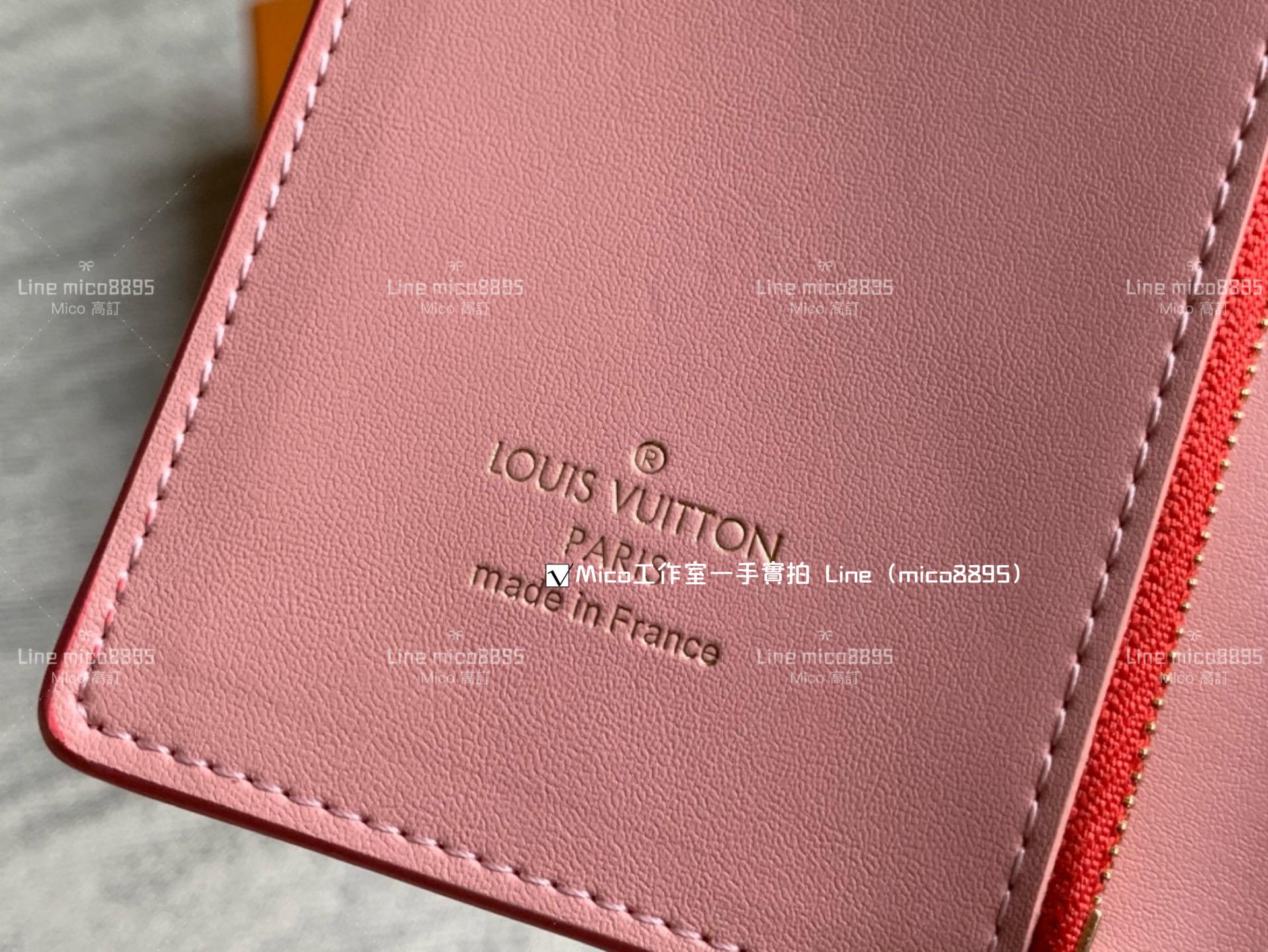 LV 小牛皮 玫紅色 Portefeuille compact LV Vertical Wallet 錢夾/短夾/錢包