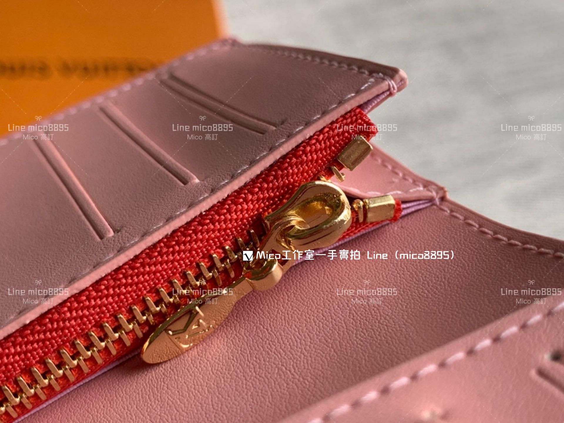 LV 小牛皮 玫紅色 Portefeuille compact LV Vertical Wallet 錢夾/短夾/錢包